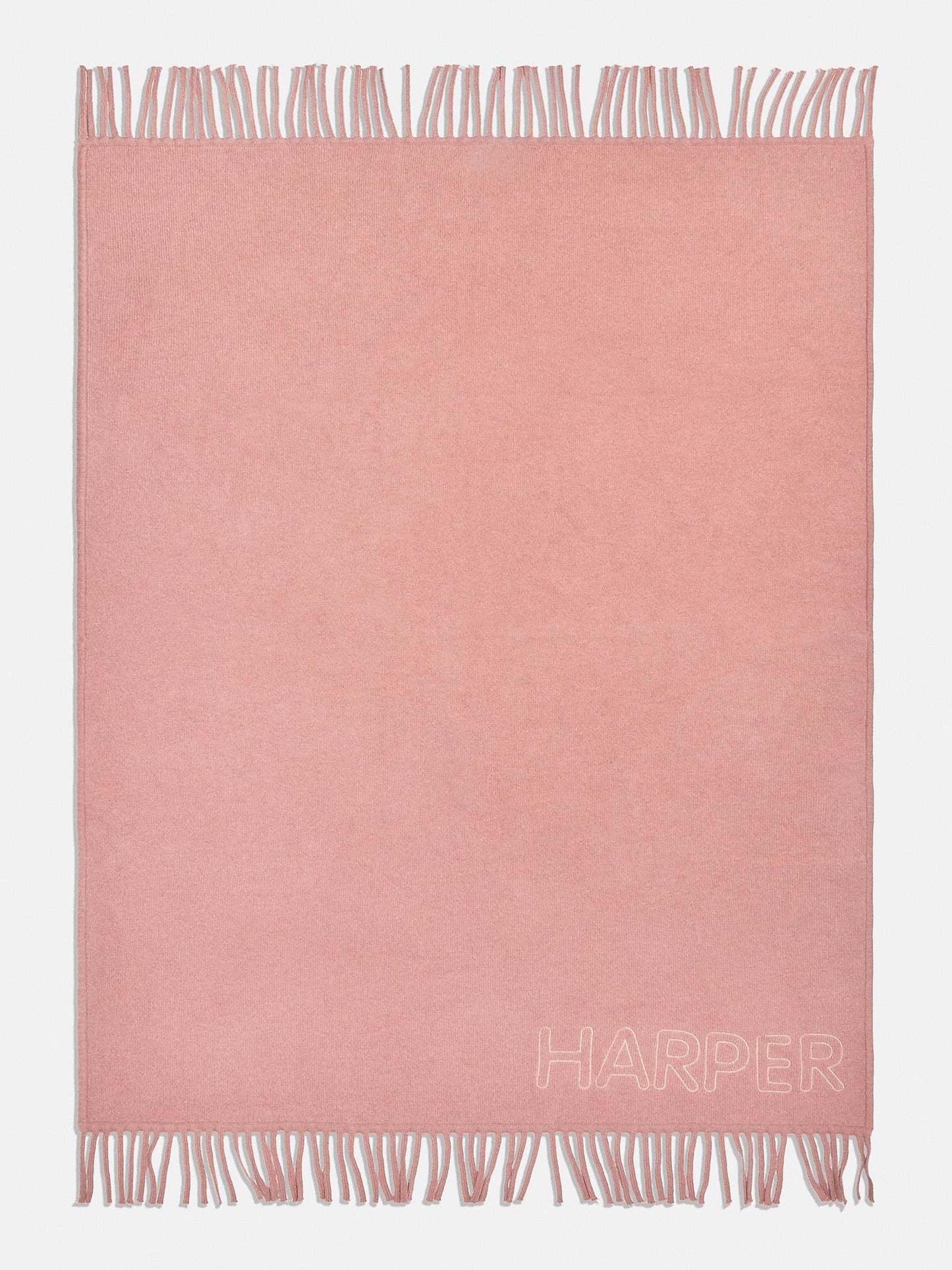 Pure Merino Wool Custom Blanket - Dusty Rose/Cream