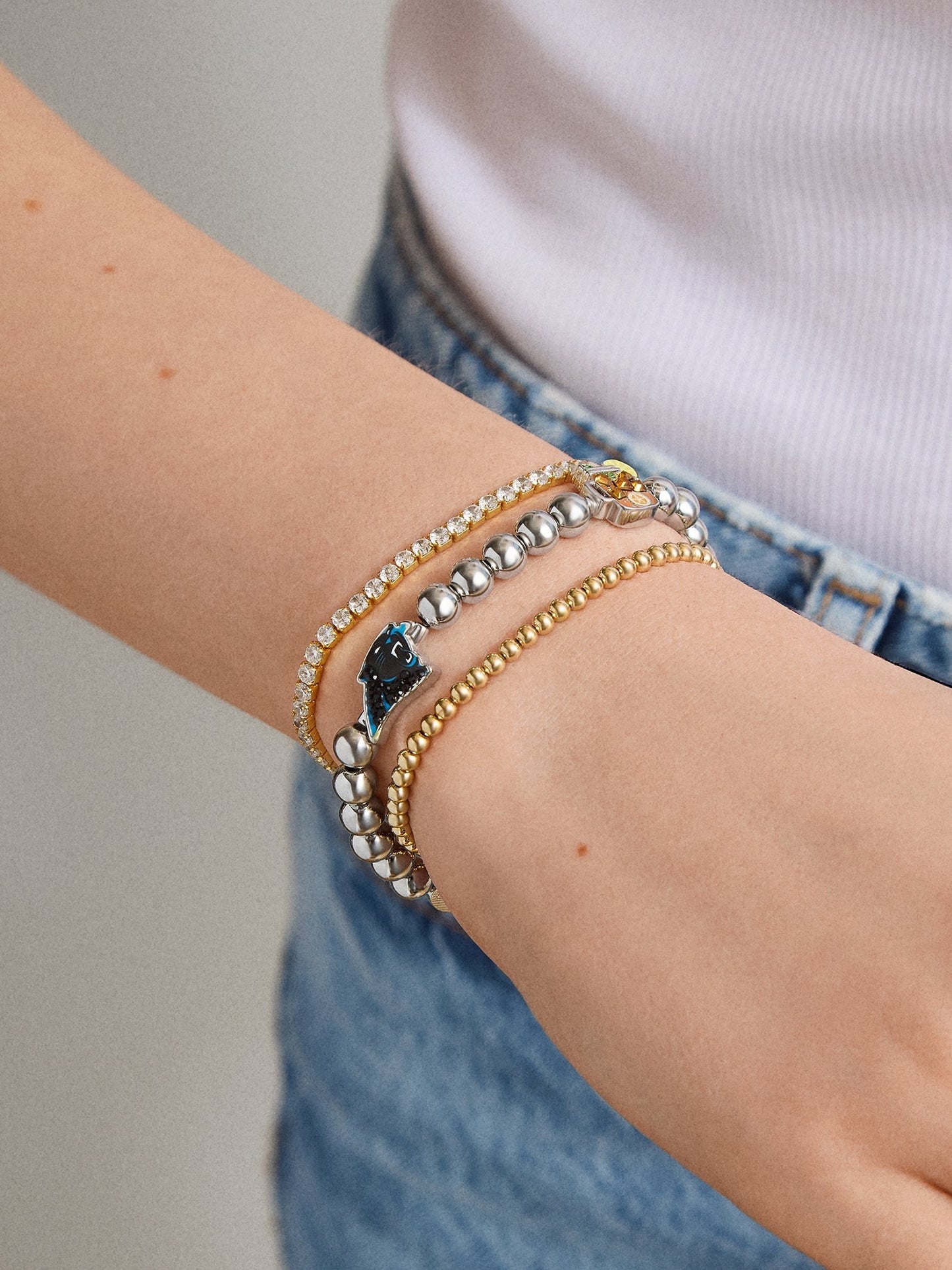 NFL Pisa Charm Bracelet - Carolina Panthers