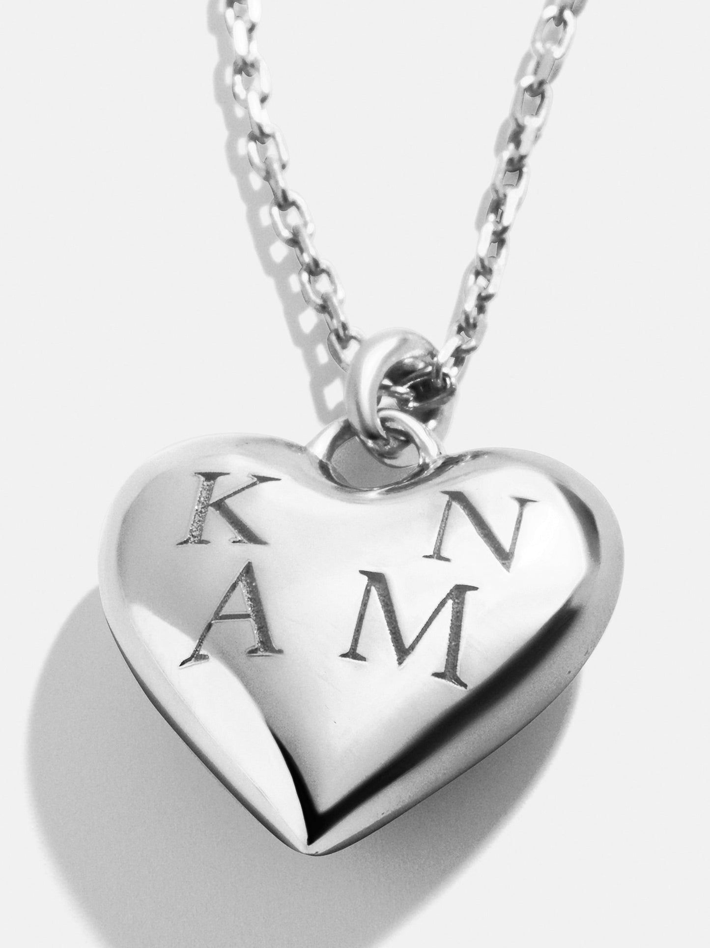 Sterling Silver Custom Bubble Heart Necklace - Sterling Silver