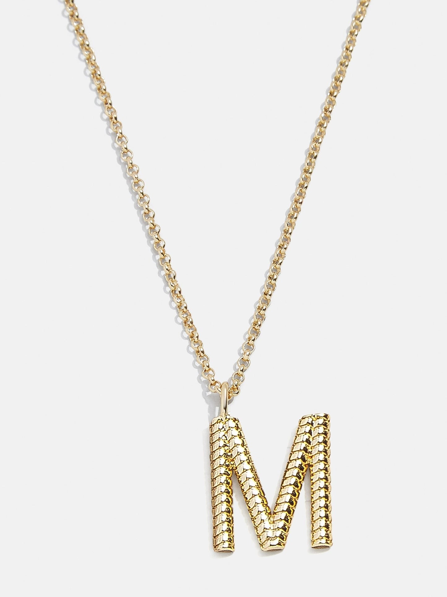 Classic Initial Necklace - Ribbed Initial