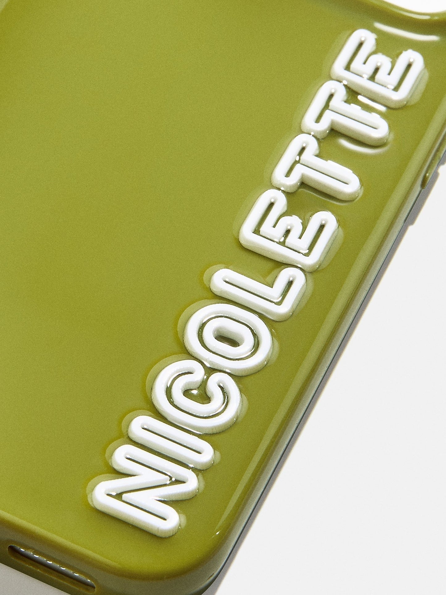 Fine Line Custom iPhone Case - Olive Green/White