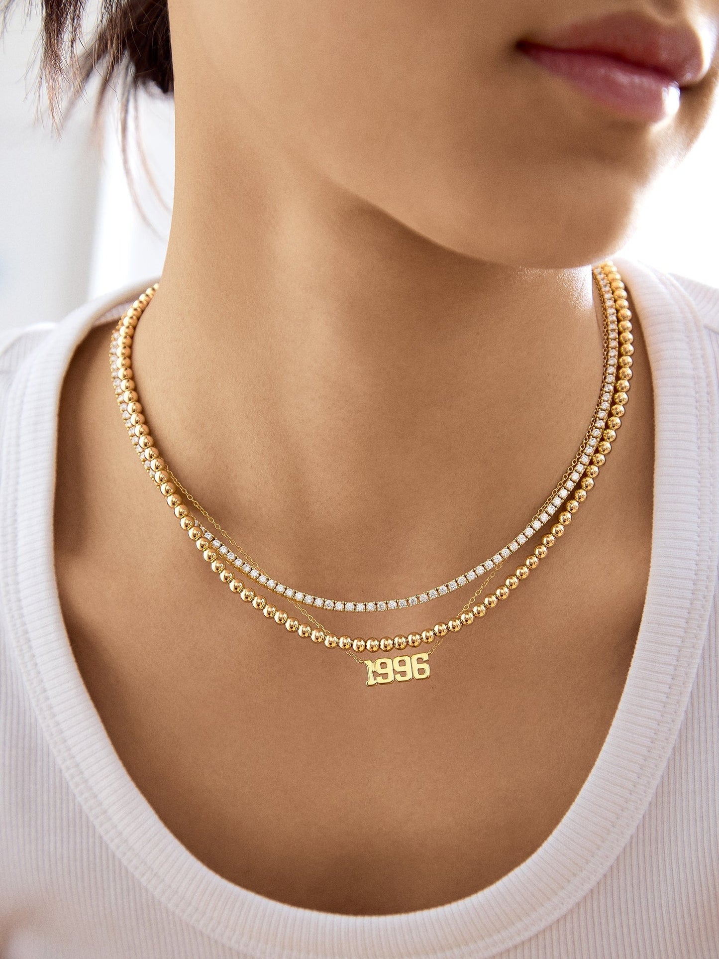 14K Gold Varsity Font Custom Number Necklace - Varsity Font Numbers