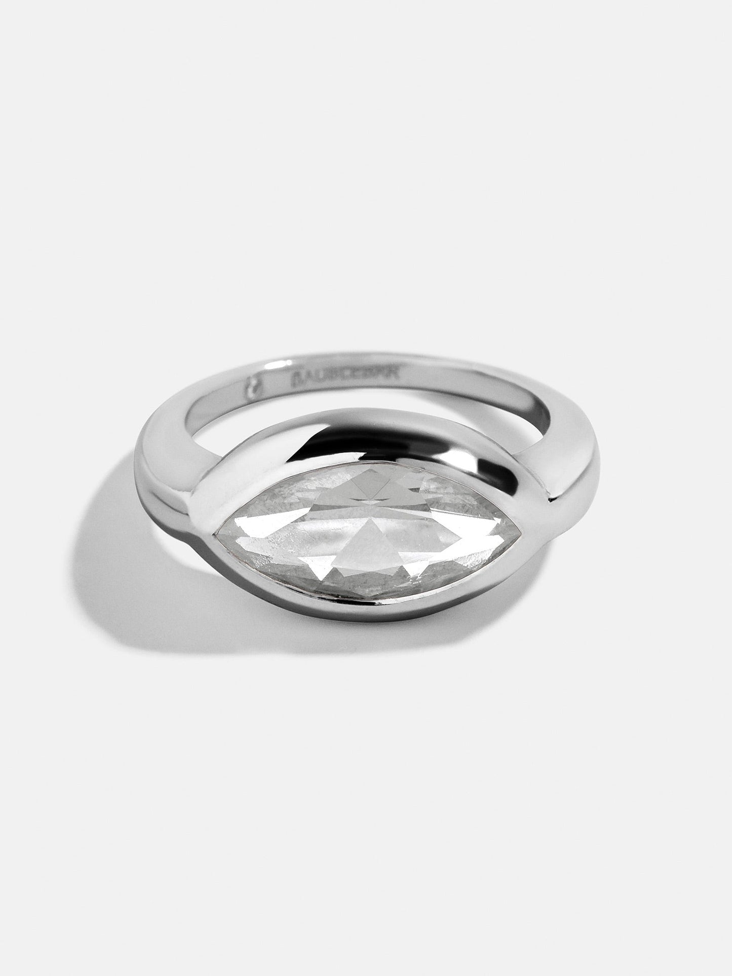 Silver Cubic Zirconia Custom Birthstone Ring - Crystal