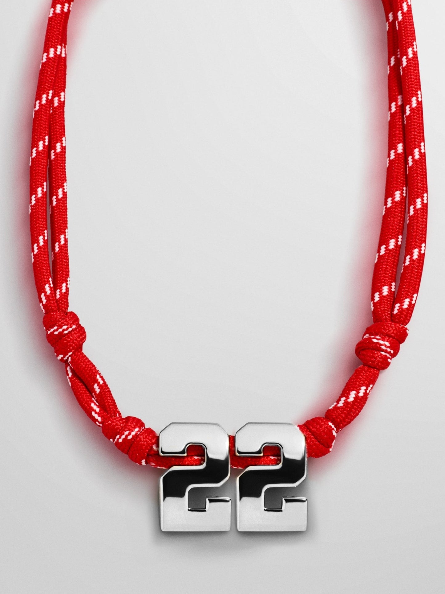 Knotty Varsity Custom Necklace - Cherry Red Double Digit