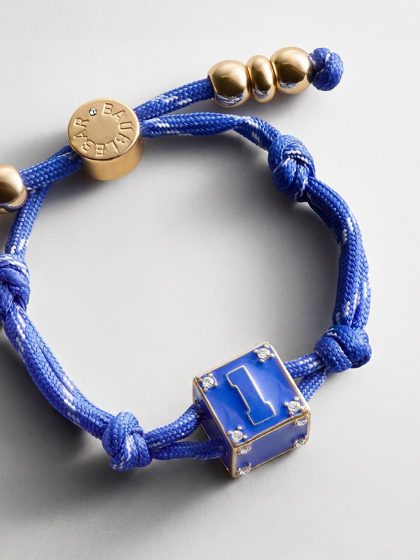 Block Party Varsity Number Custom Bracelet - Cobalt Single Digit