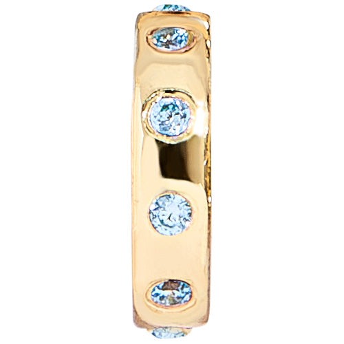 14K Gold Birthstone Charm Beads - Aquamarine