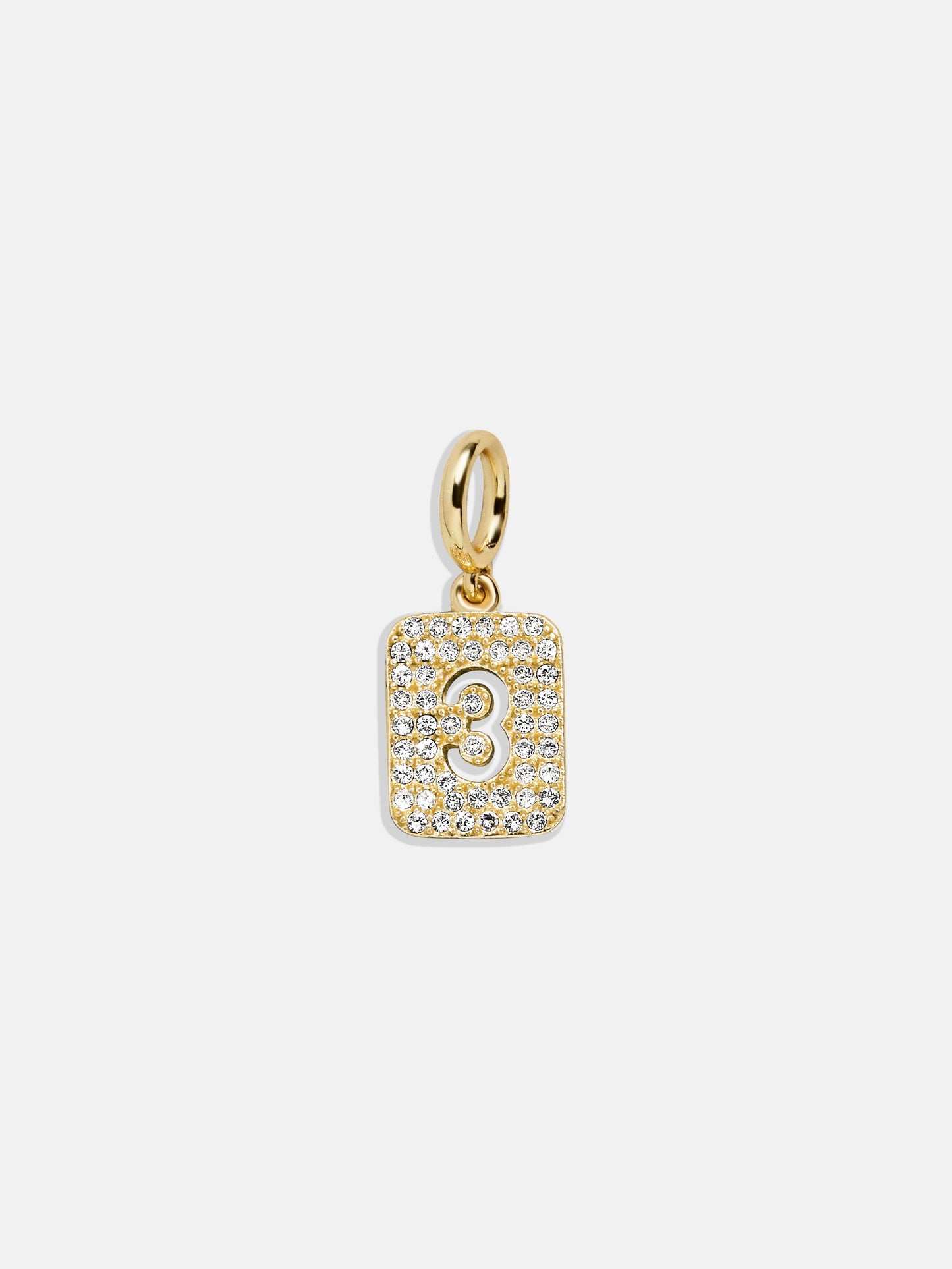 Block Pavé Number Cluster Charm - 3