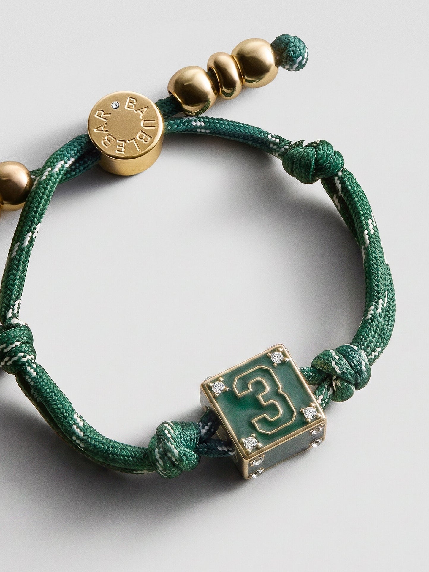Block Party Varsity Number Custom Bracelet - Dark Green Single Digit