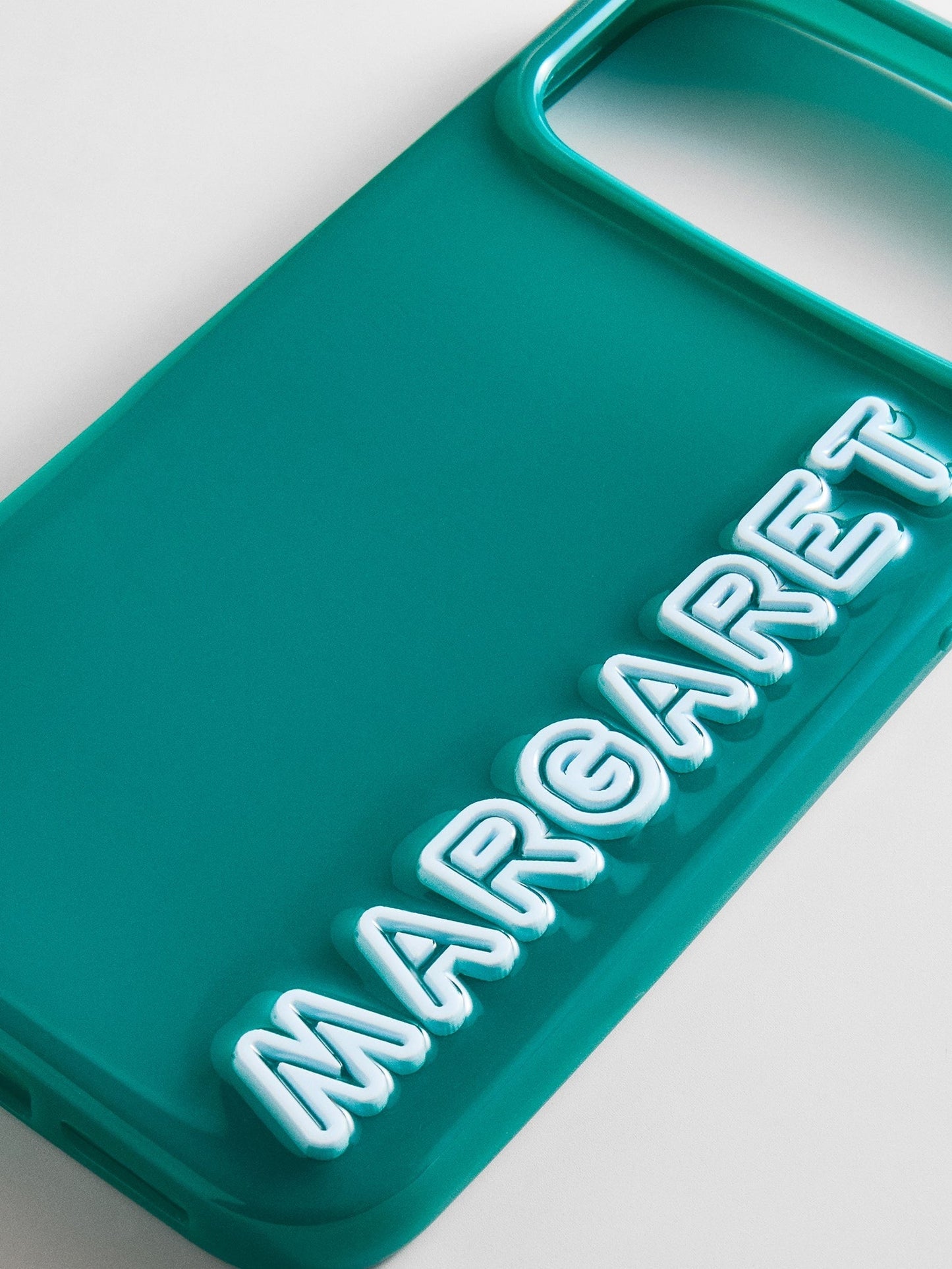 Fine Line Custom iPhone Case - Teal/White