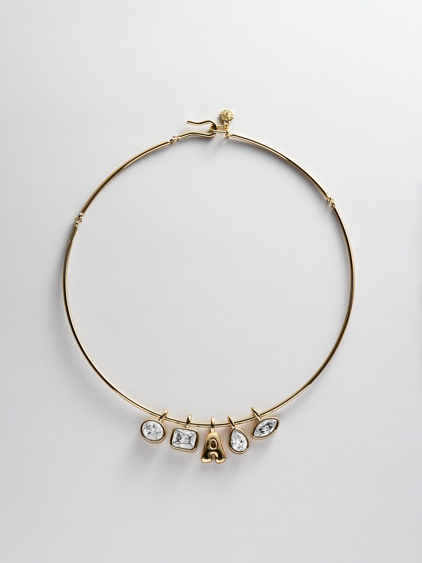 Lexi Removable Charm Custom Collar Necklace - Gold