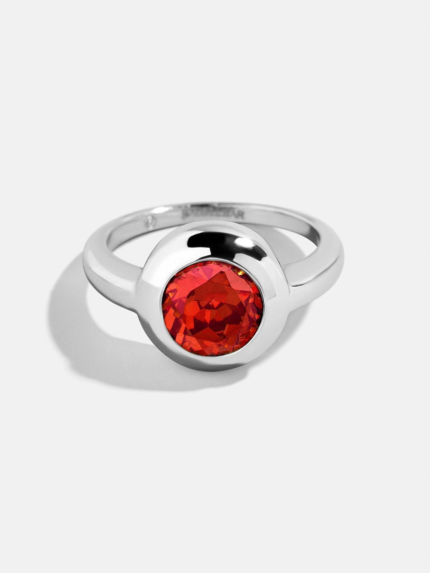 Silver Cubic Zirconia Custom Birthstone Ring - Garnet