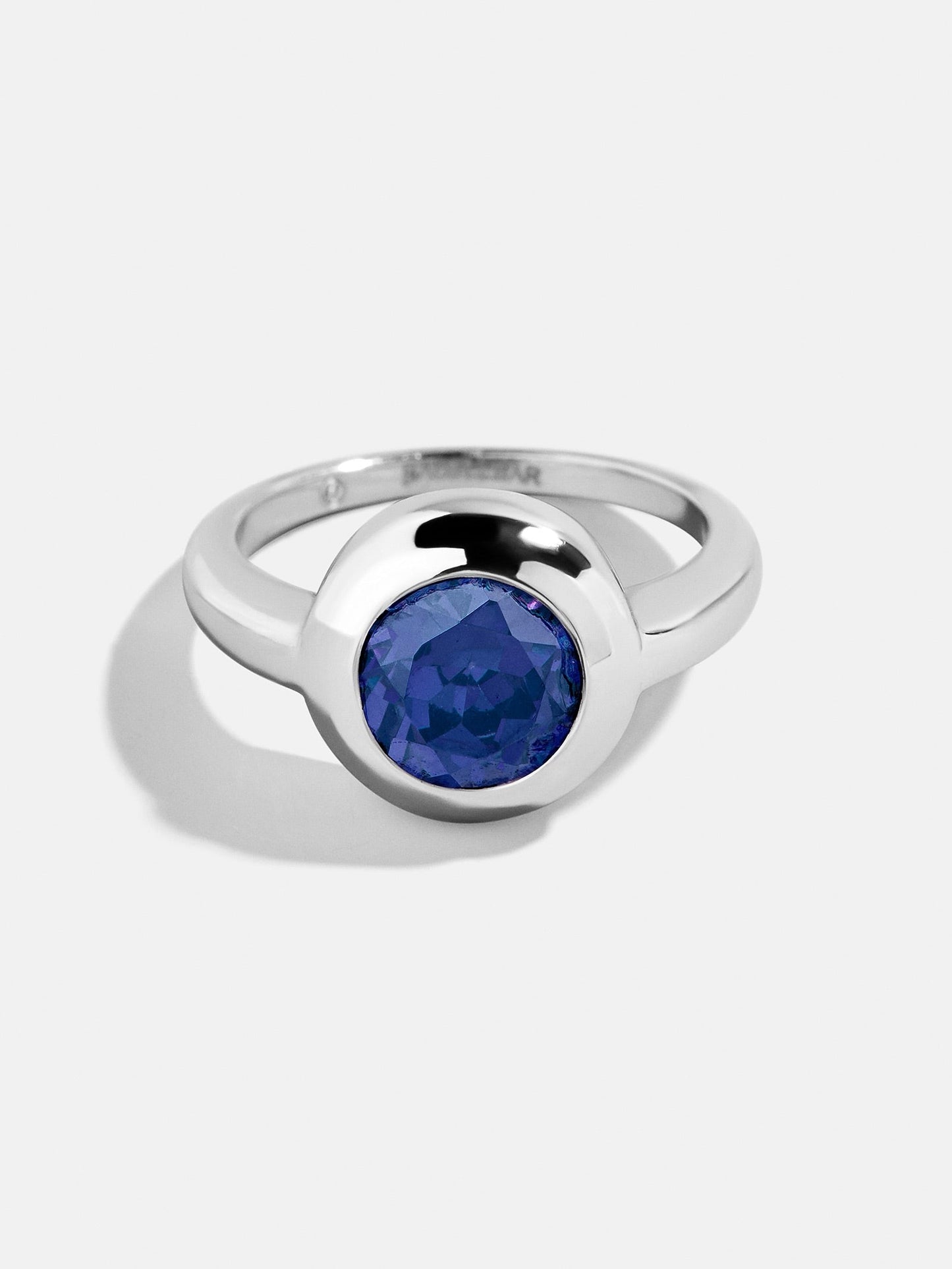 Silver Cubic Zirconia Custom Birthstone Ring - Sapphire