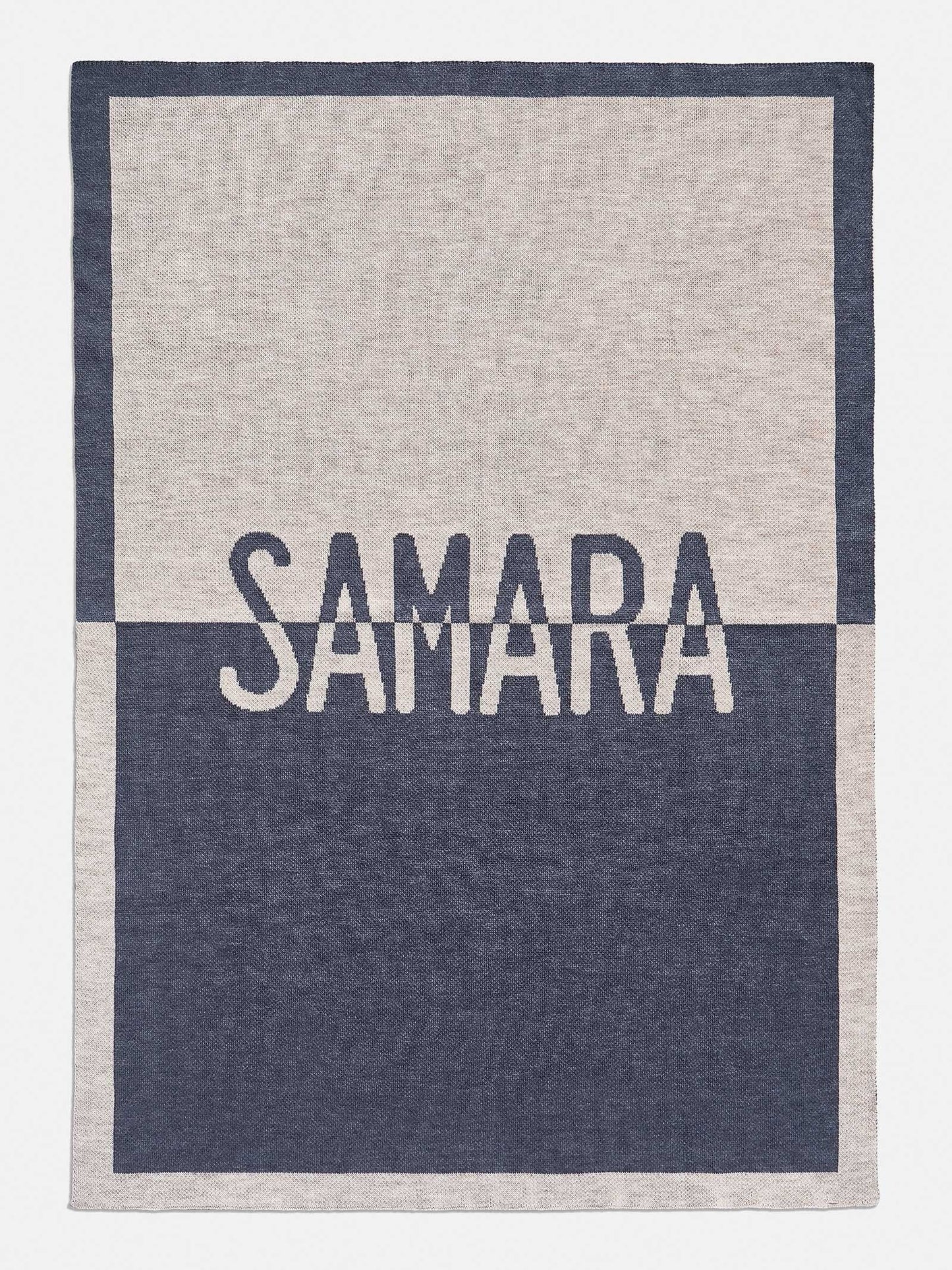 Spell It Out Custom Blanket - Denim Blue/Stone