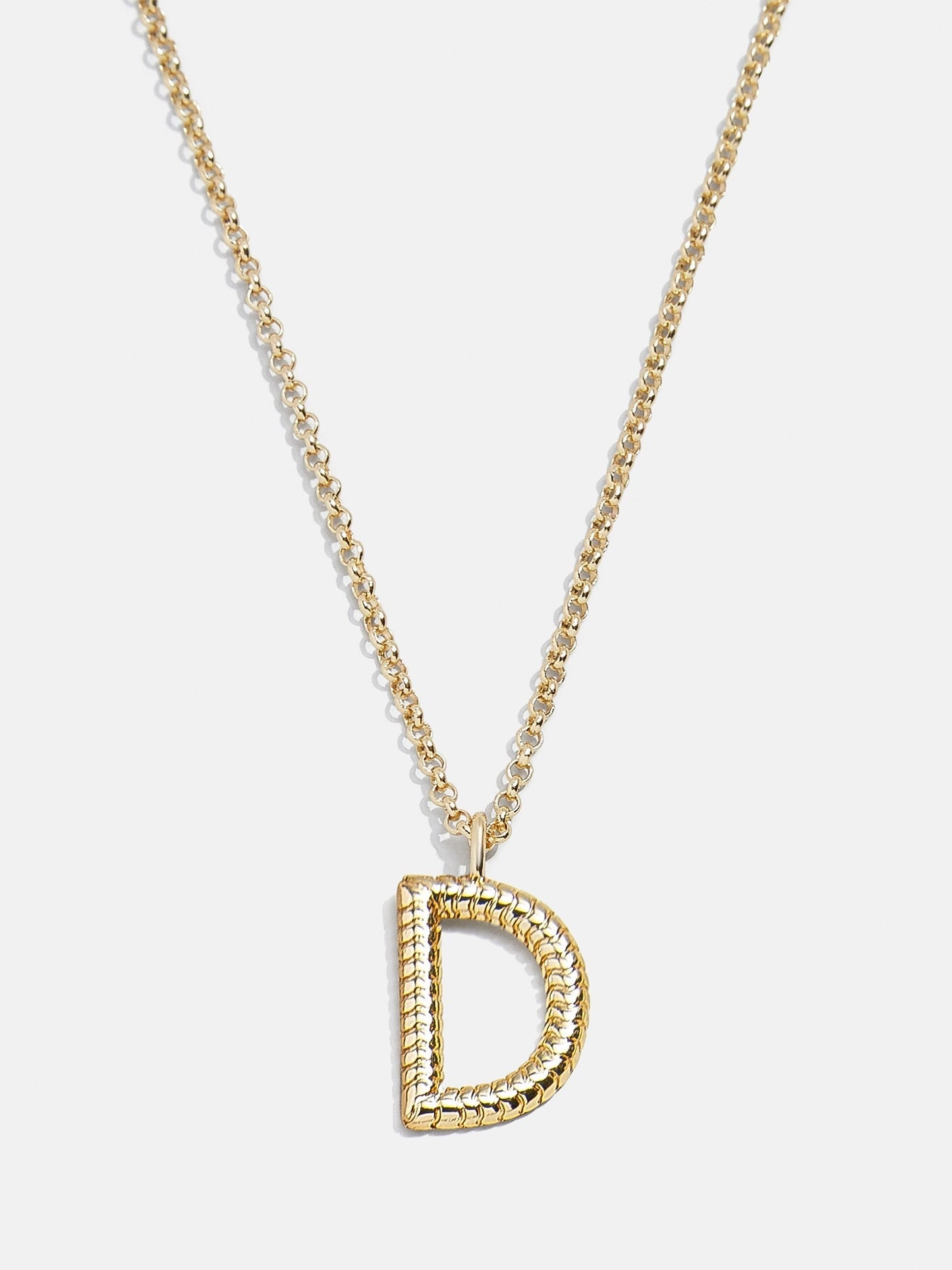 Classic Initial Necklace - Ribbed Initial