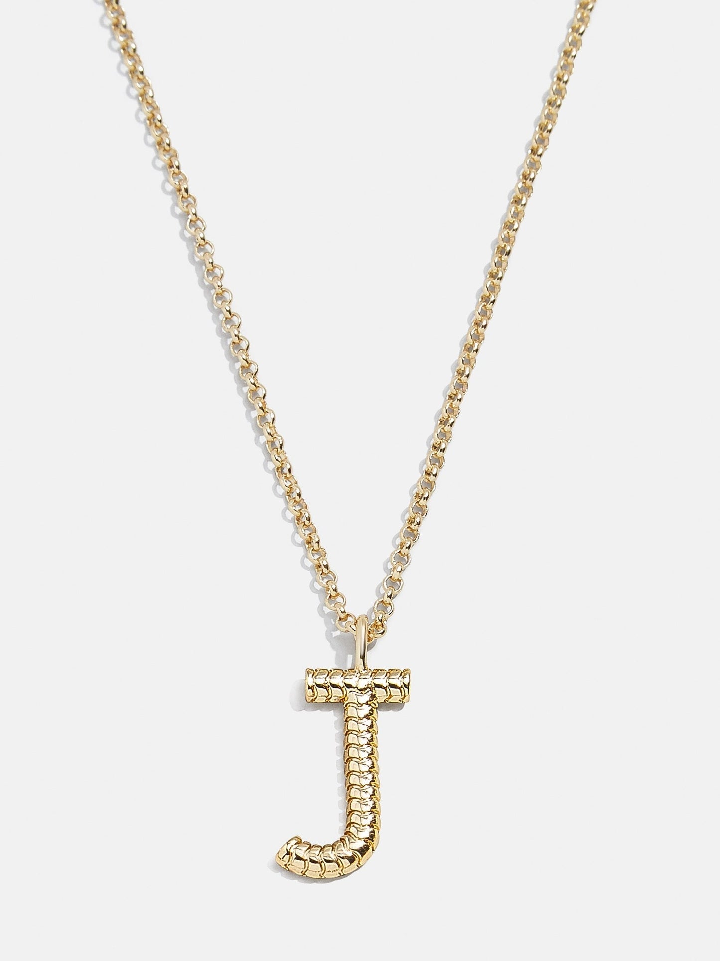 Classic Initial Necklace - Ribbed Initial