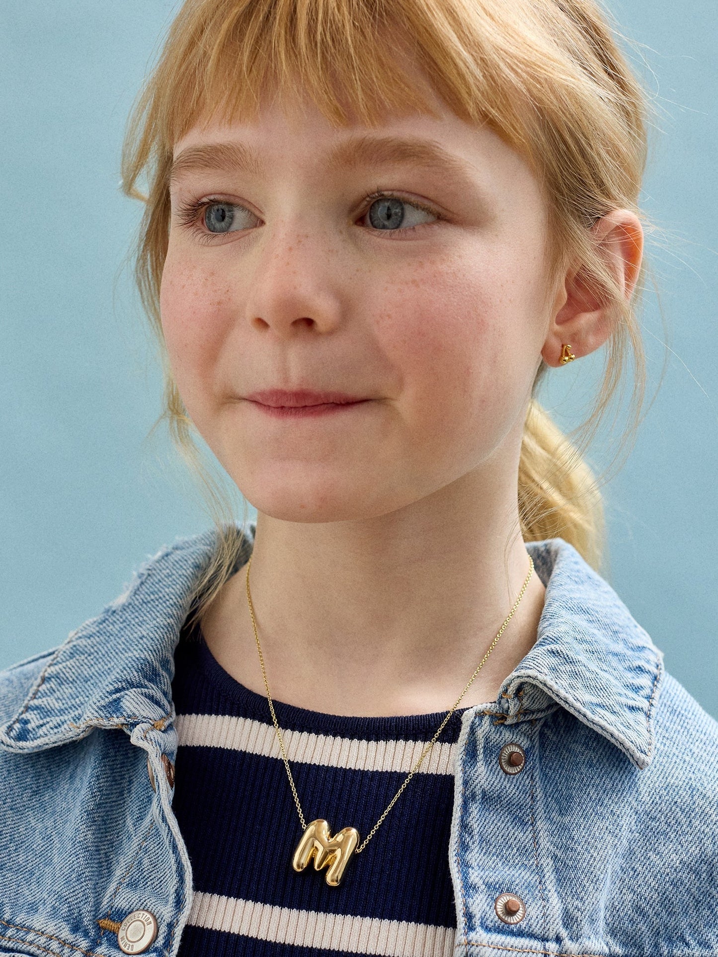 Kids' Bubble Initial Necklace - Gold