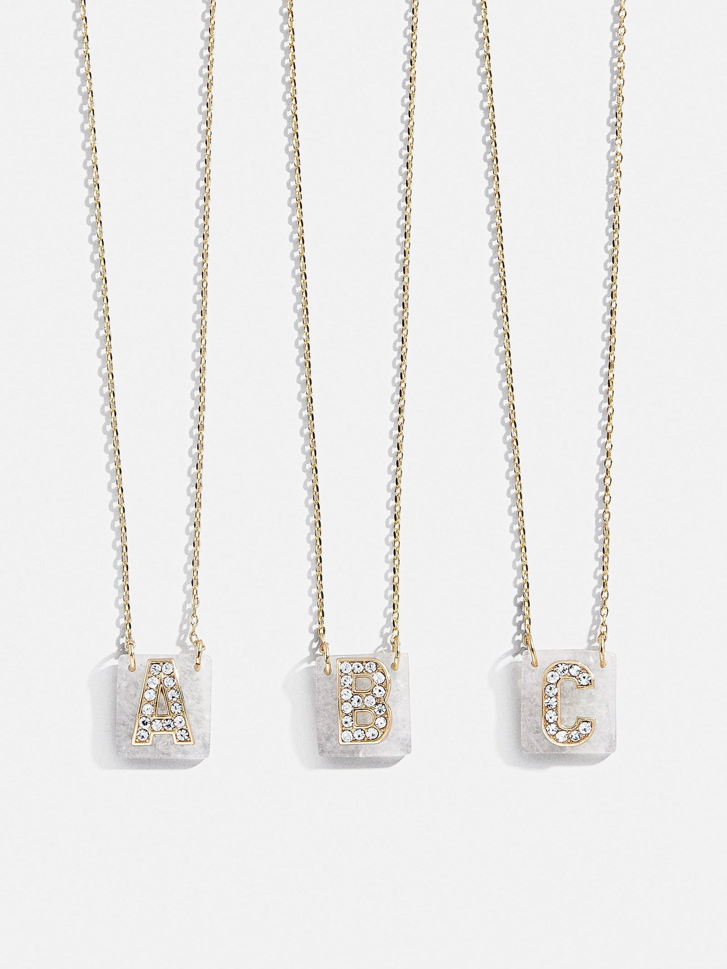 Clementine Initial Necklace - Gold/Pavé