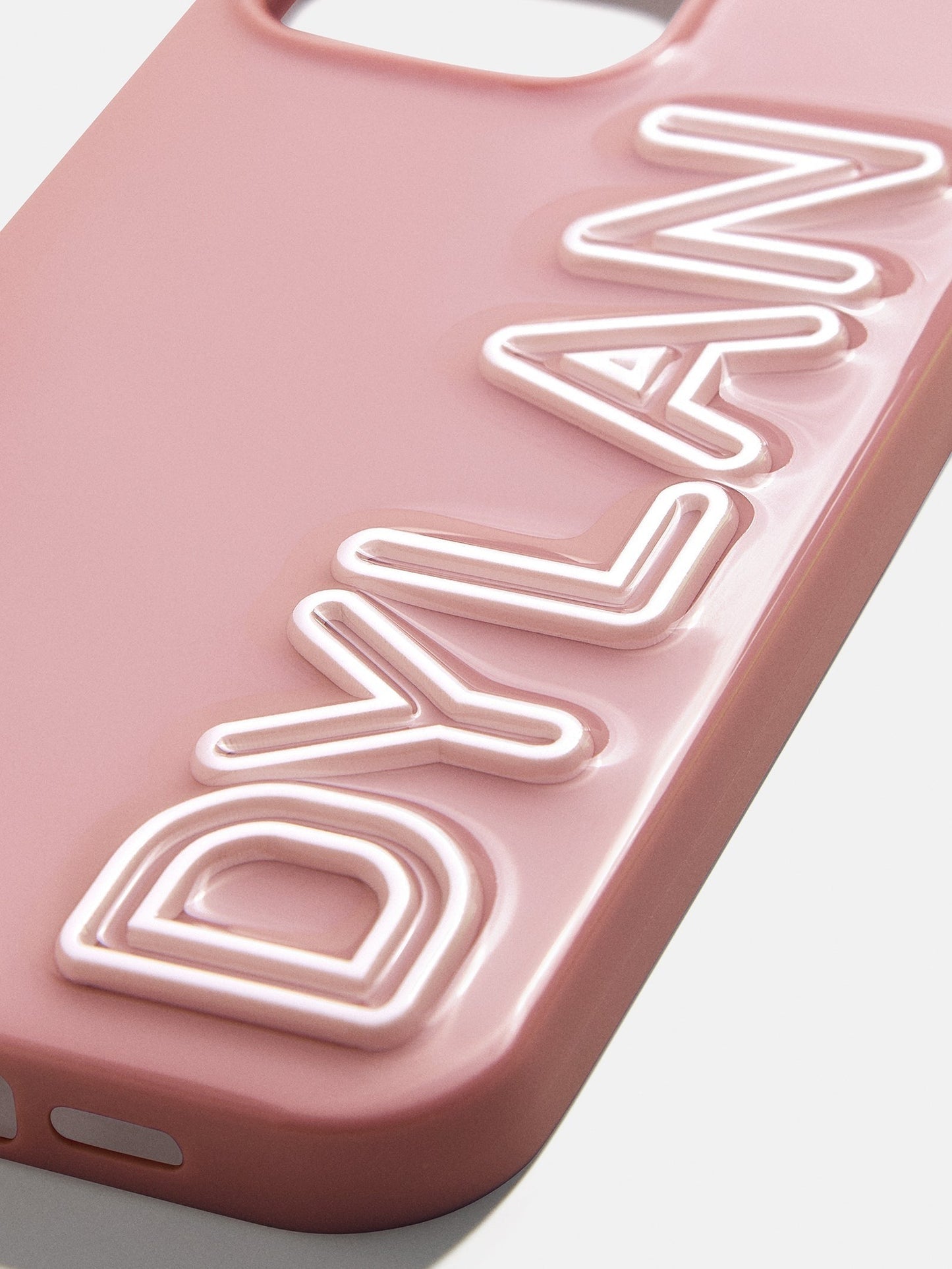 Fine Line Custom iPhone Case - Dusty Rose/White