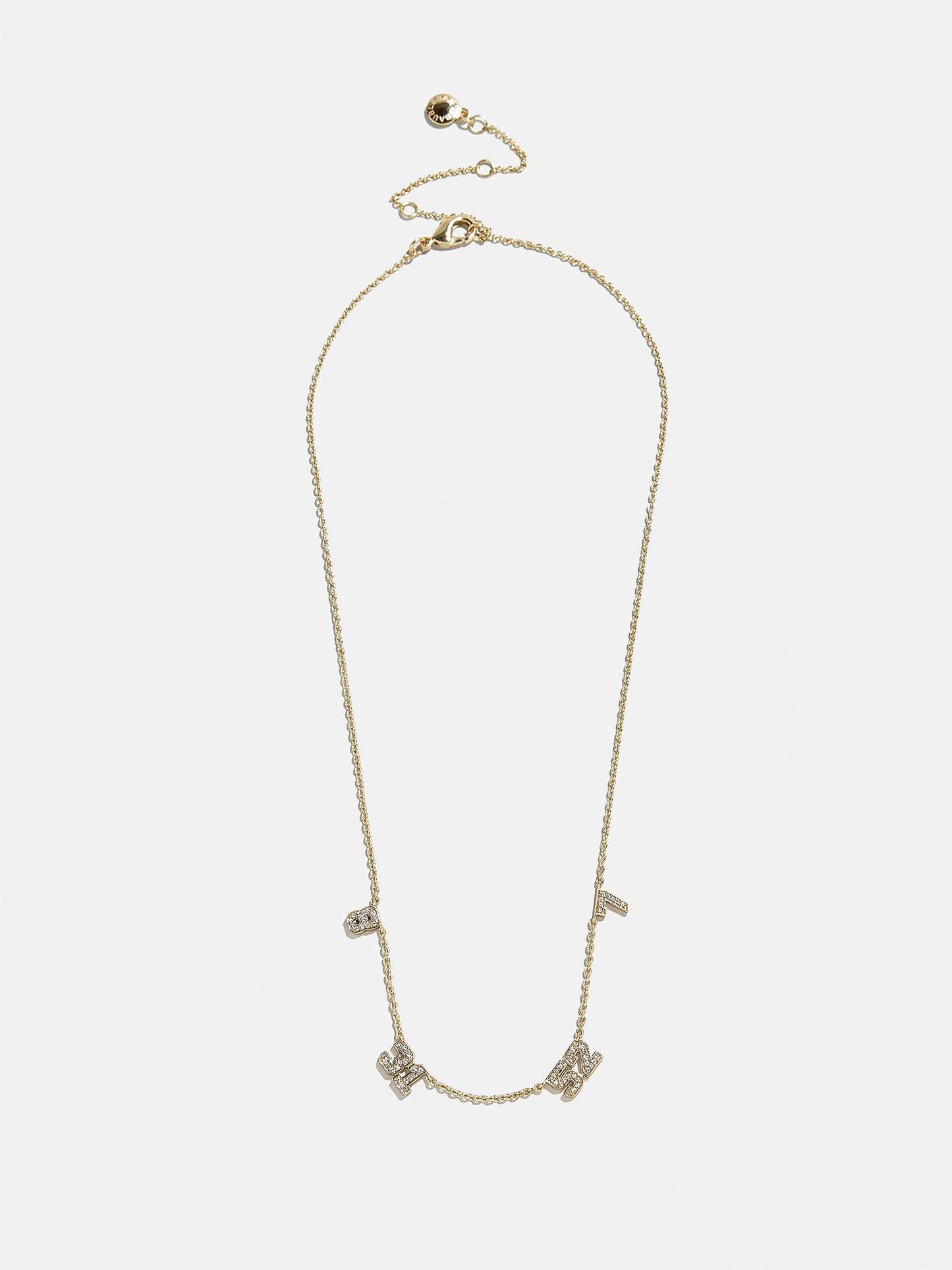 Varsity Number Custom Necklace - Four Gold Stations