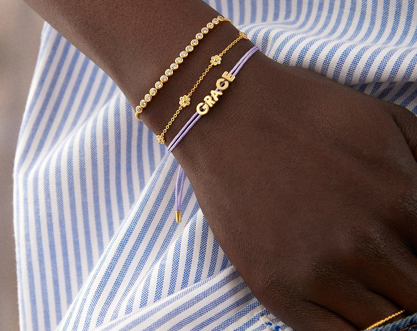 Custom Cord Bracelet - Lavender