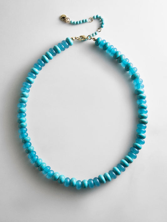 Joyce Semi-Precious Beaded Necklace - Turquoise Bead