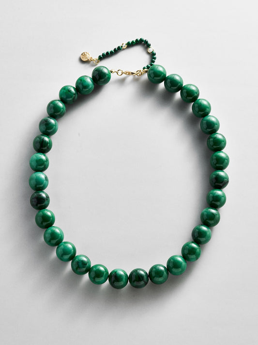 Mini Jane Beaded Necklace - Malachite
