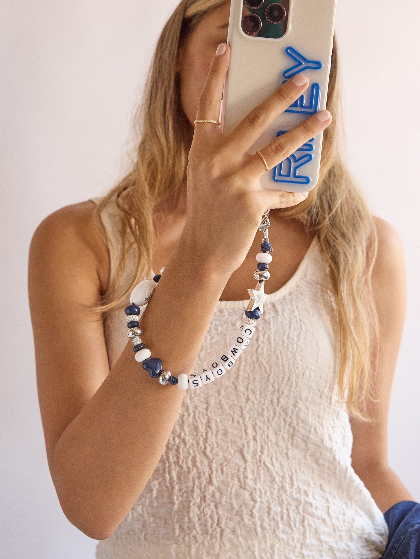 NFL Beaded Phone Charm - Dallas Cowboys