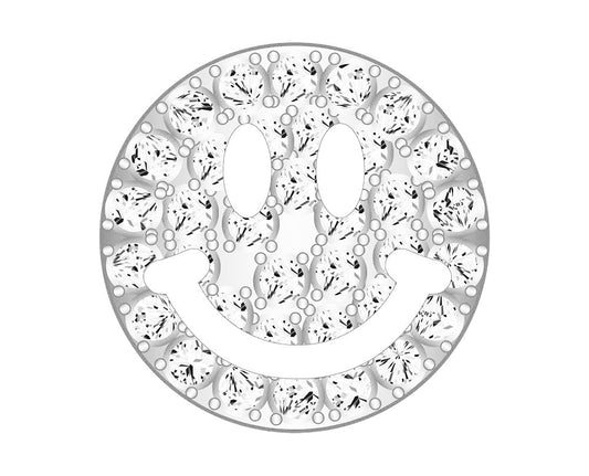 Mini Smiley Icon - Clear/Silver