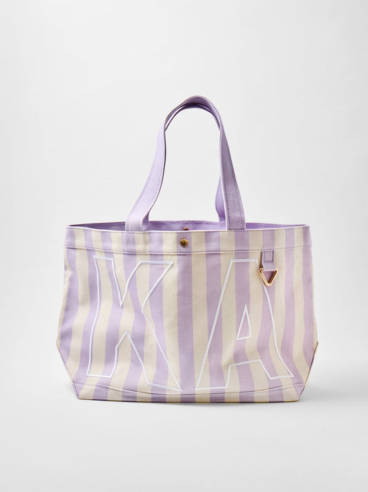Striped Custom Alpha Tote - Custom Wisteria