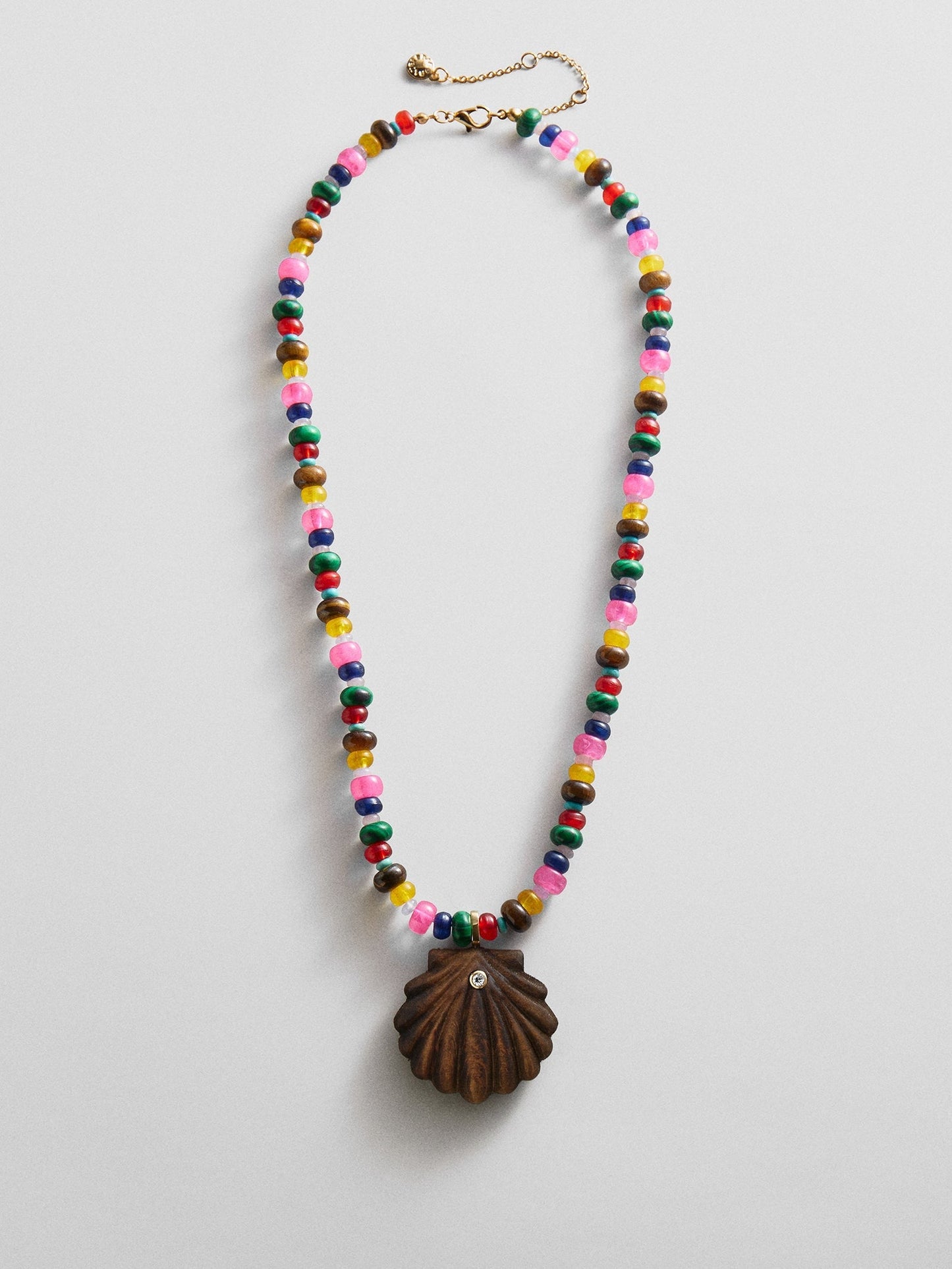 Sun Drift Semi-Precious Pendant Necklace - Seashell