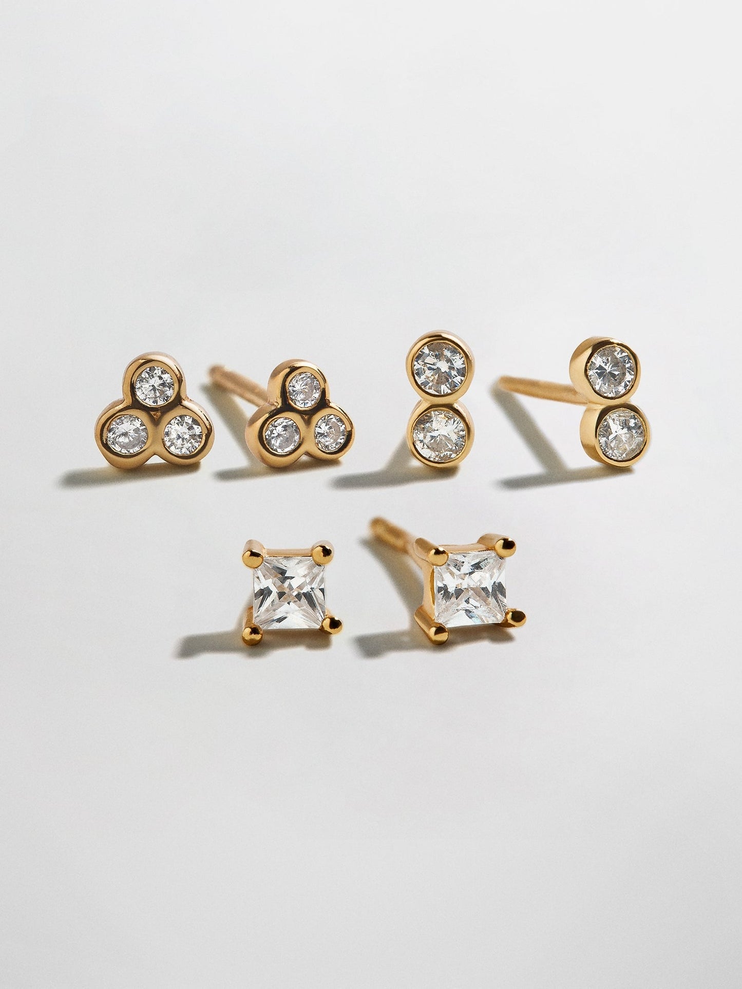 Beckett Waterproof Earring Set - Gold/Pavé