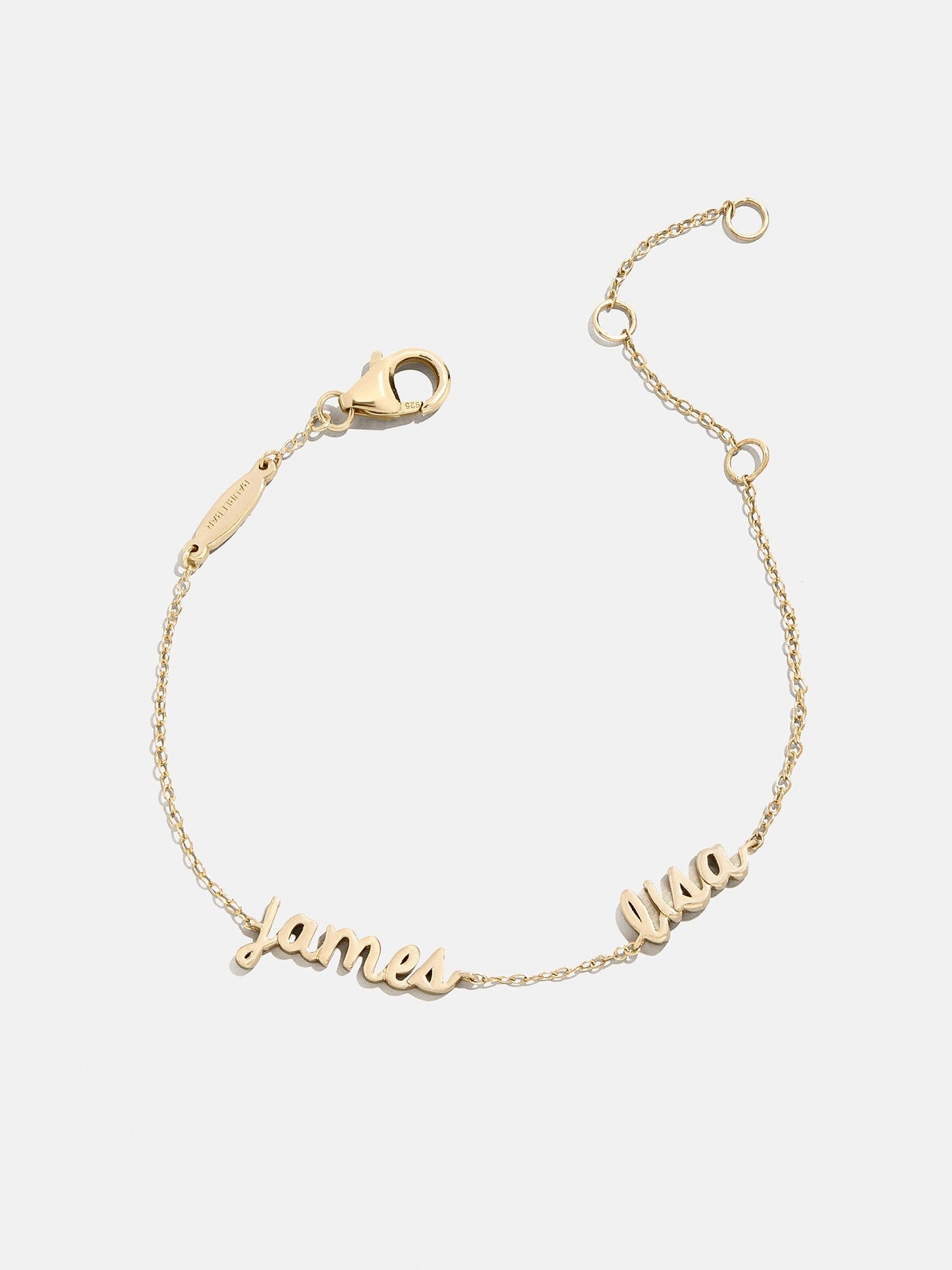 14K Gold Custom Script Multi Name Bracelet - 2 Names