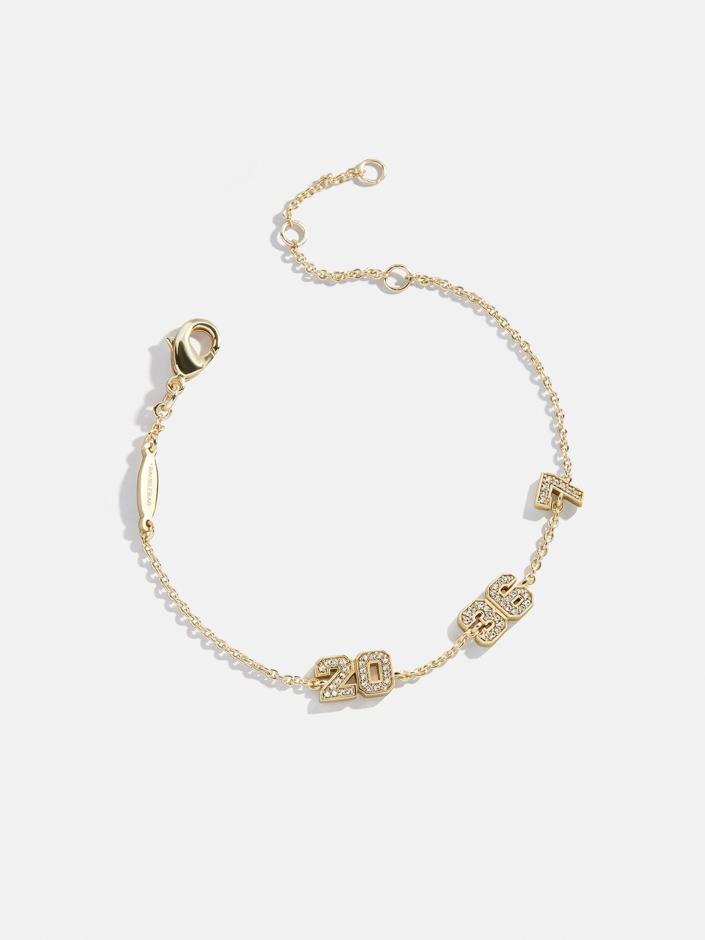 Varsity Number Custom Bracelet - Three Gold Stations