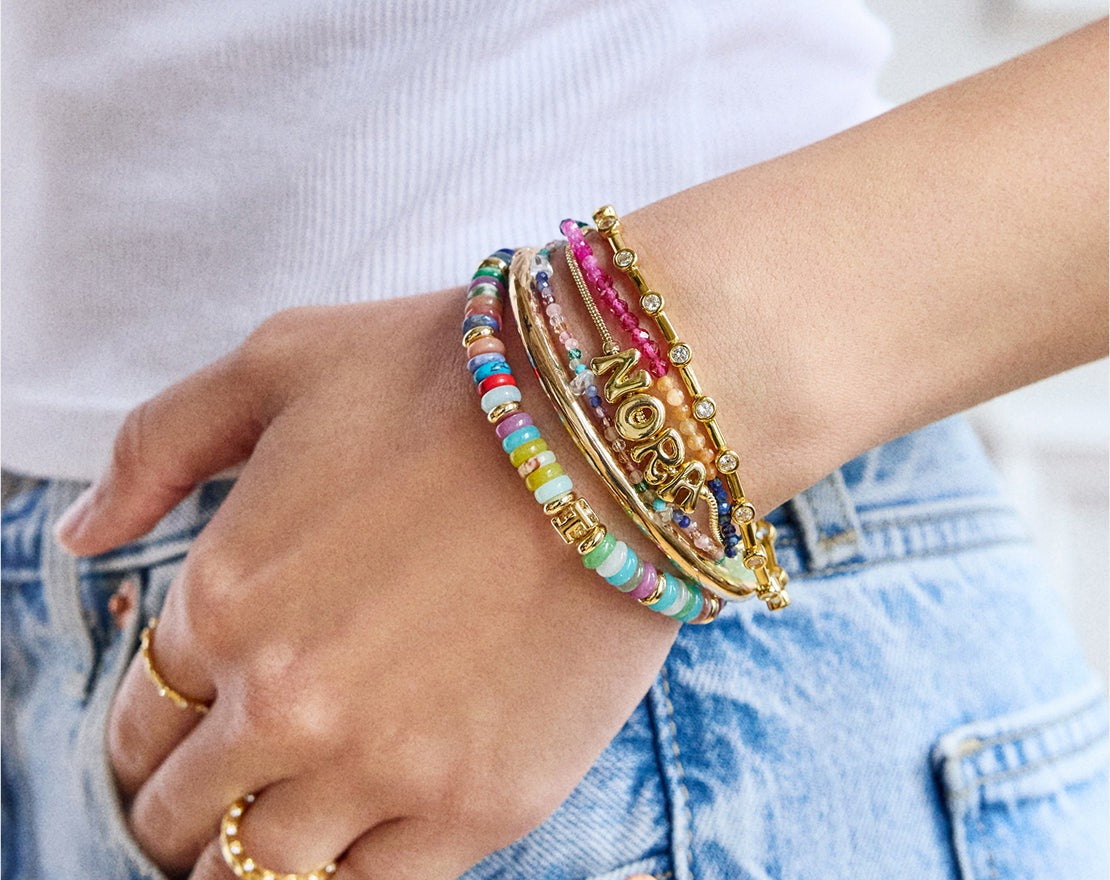 Rowan Semi-Precious Custom Layered Bracelet - Santorini