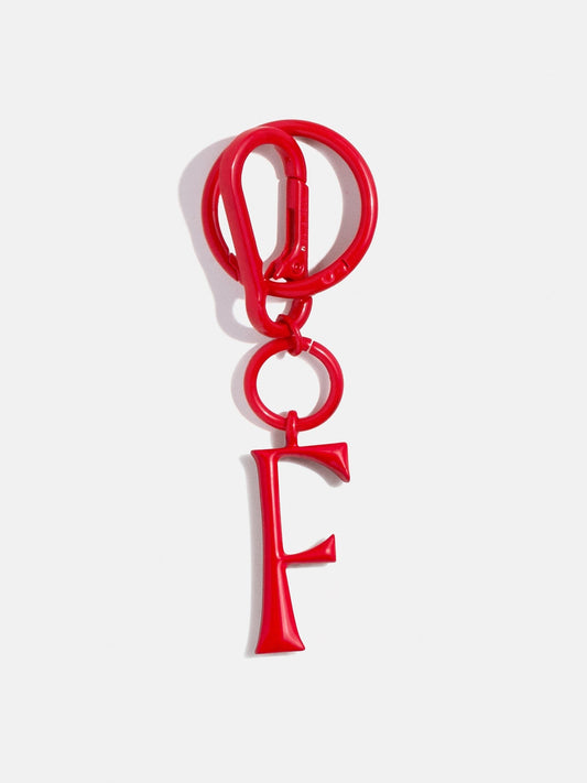 Red Initial Enamel Bag Charm - F