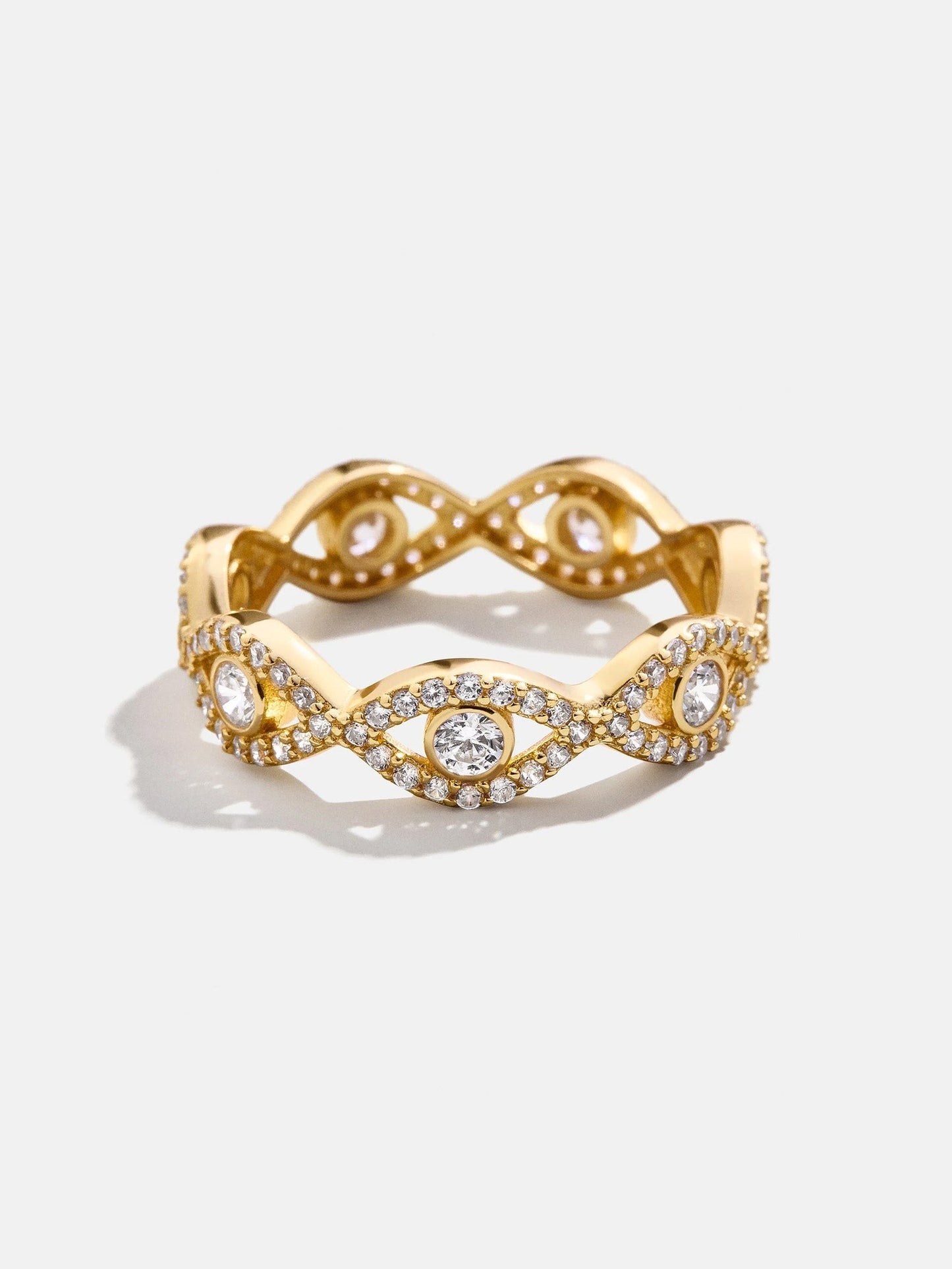 18K Gold Evil Eye Pavé Ring - Evil Eye