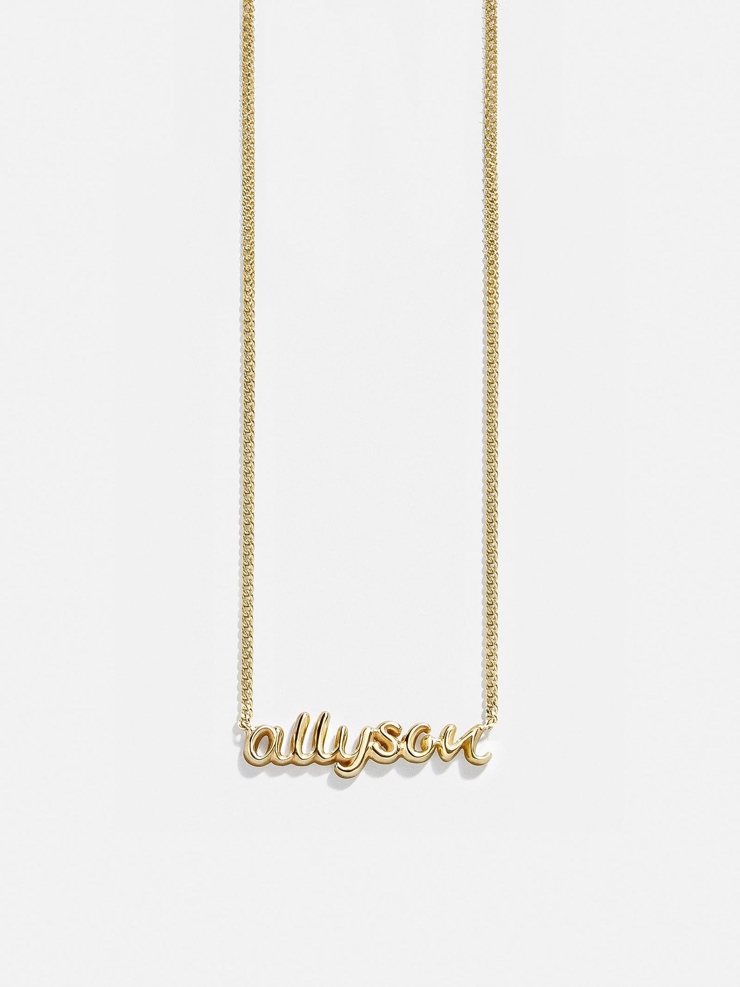14K Gold Custom Nameplate Necklace - 3D Script
