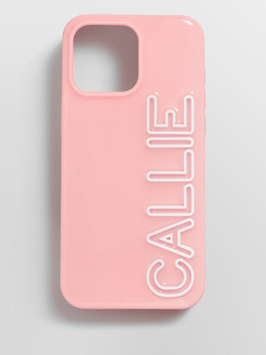 Fine Line Custom iPhone Case - Blush/White