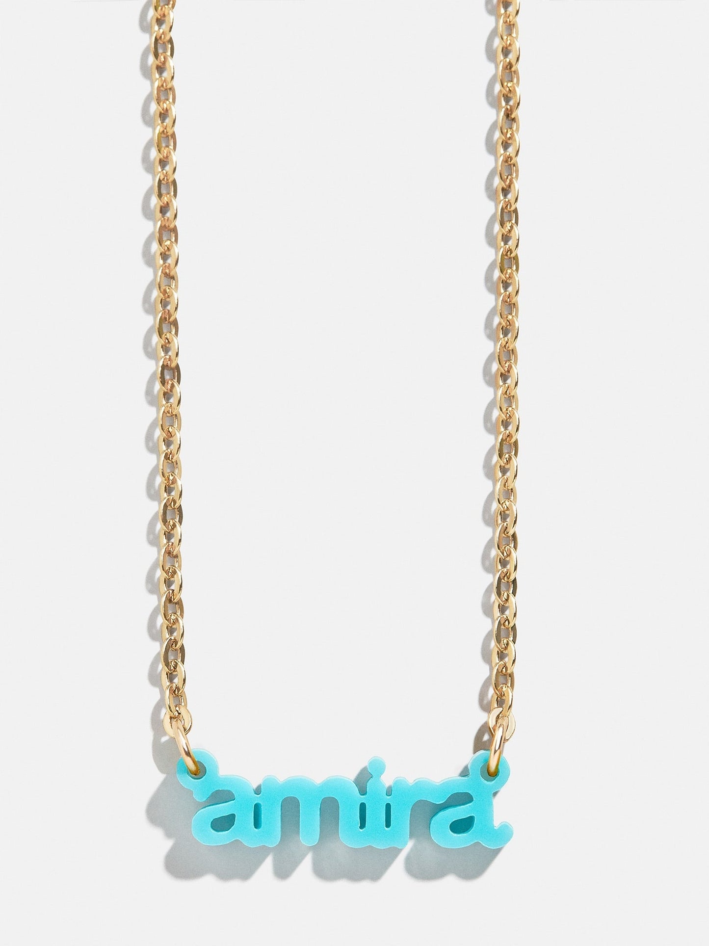 Acrylic Custom Nameplate Necklace - Gold