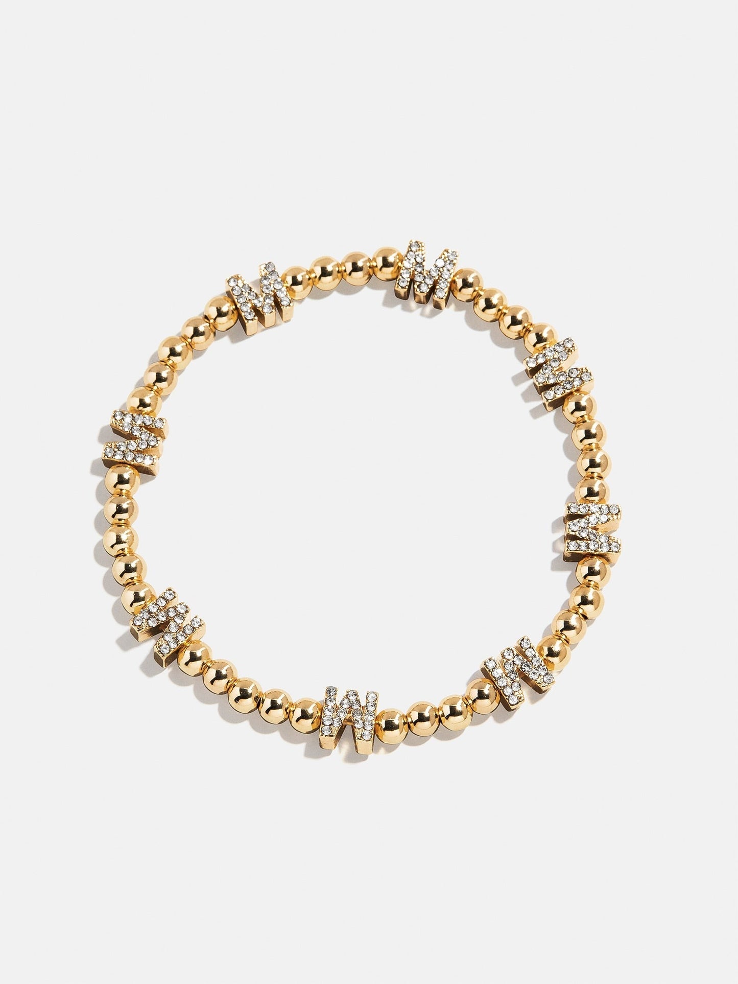 Gold/Pavé Repeating Initial Pisa Bracelet - W