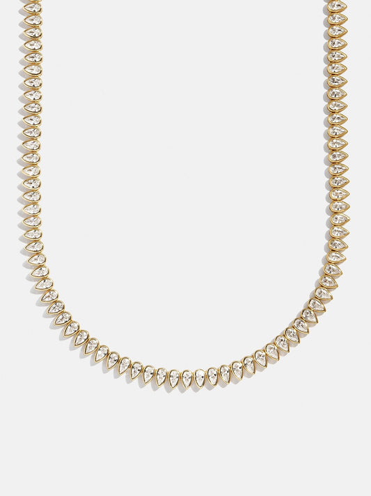 Julia 14K Gold Adjustable Tennis Necklace - Gold/Pavé