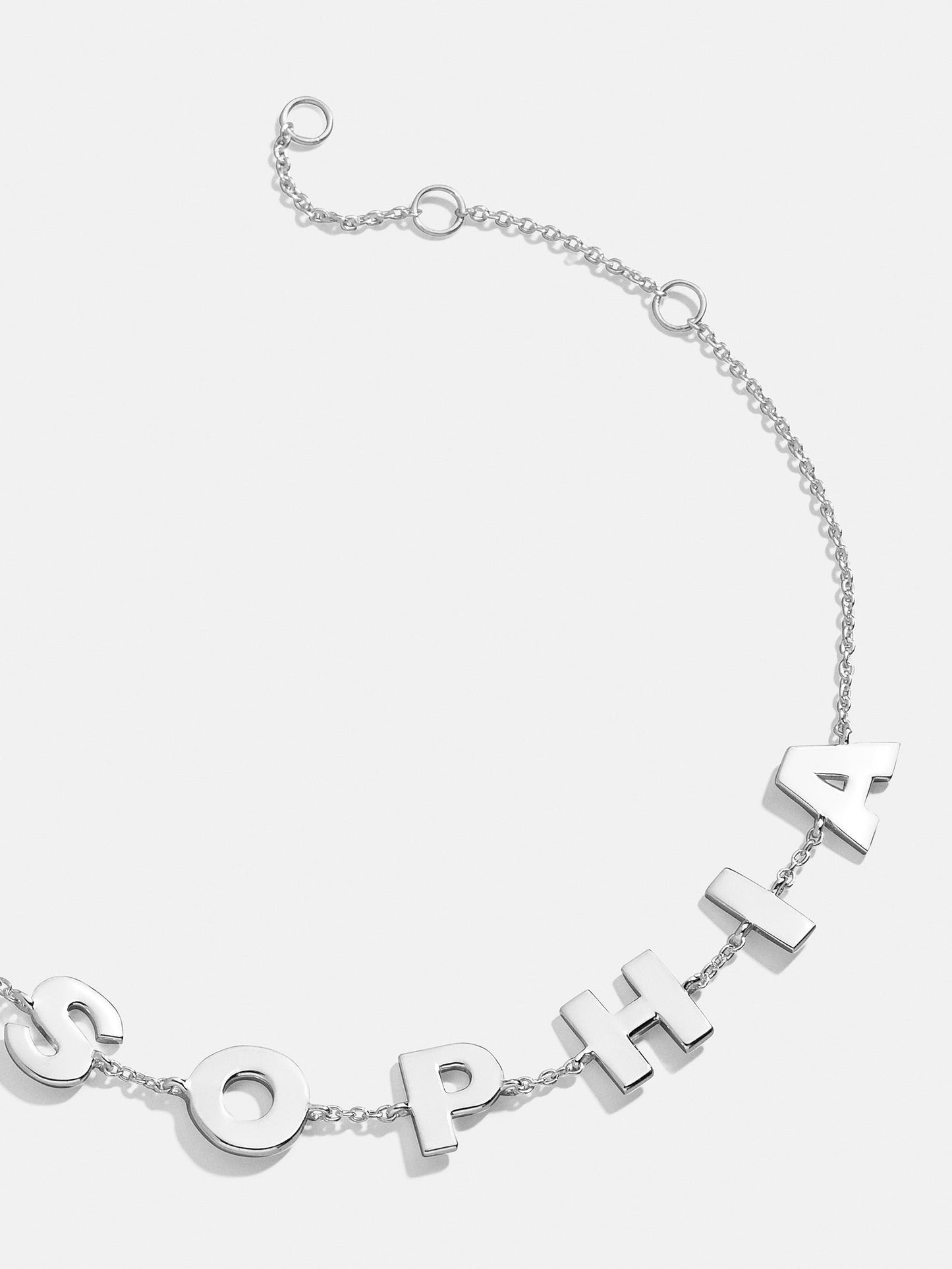 Sterling Silver Spaced Letter Custom Name Bracelet - Sterling Silver