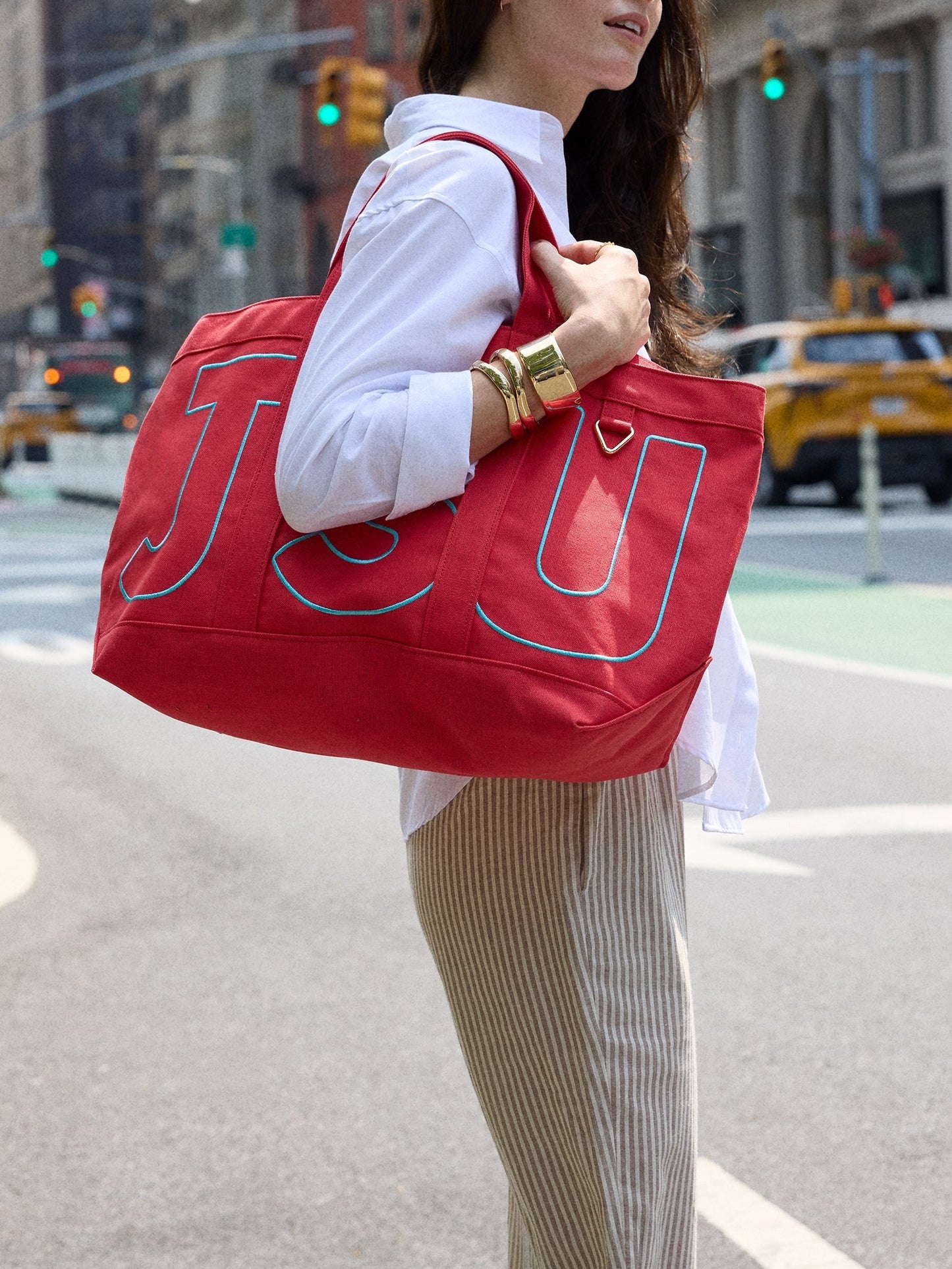 Solid Custom Alpha Tote - Cherry Red