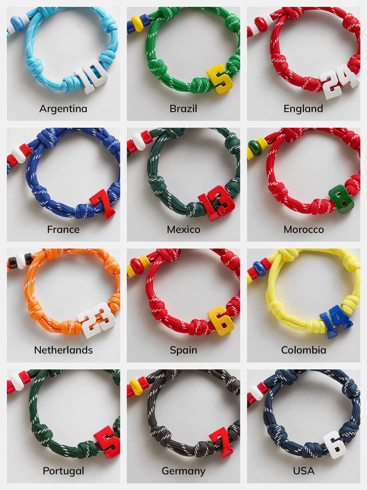 Team Knotty Varsity Custom Bracelet - Spain Double Digit