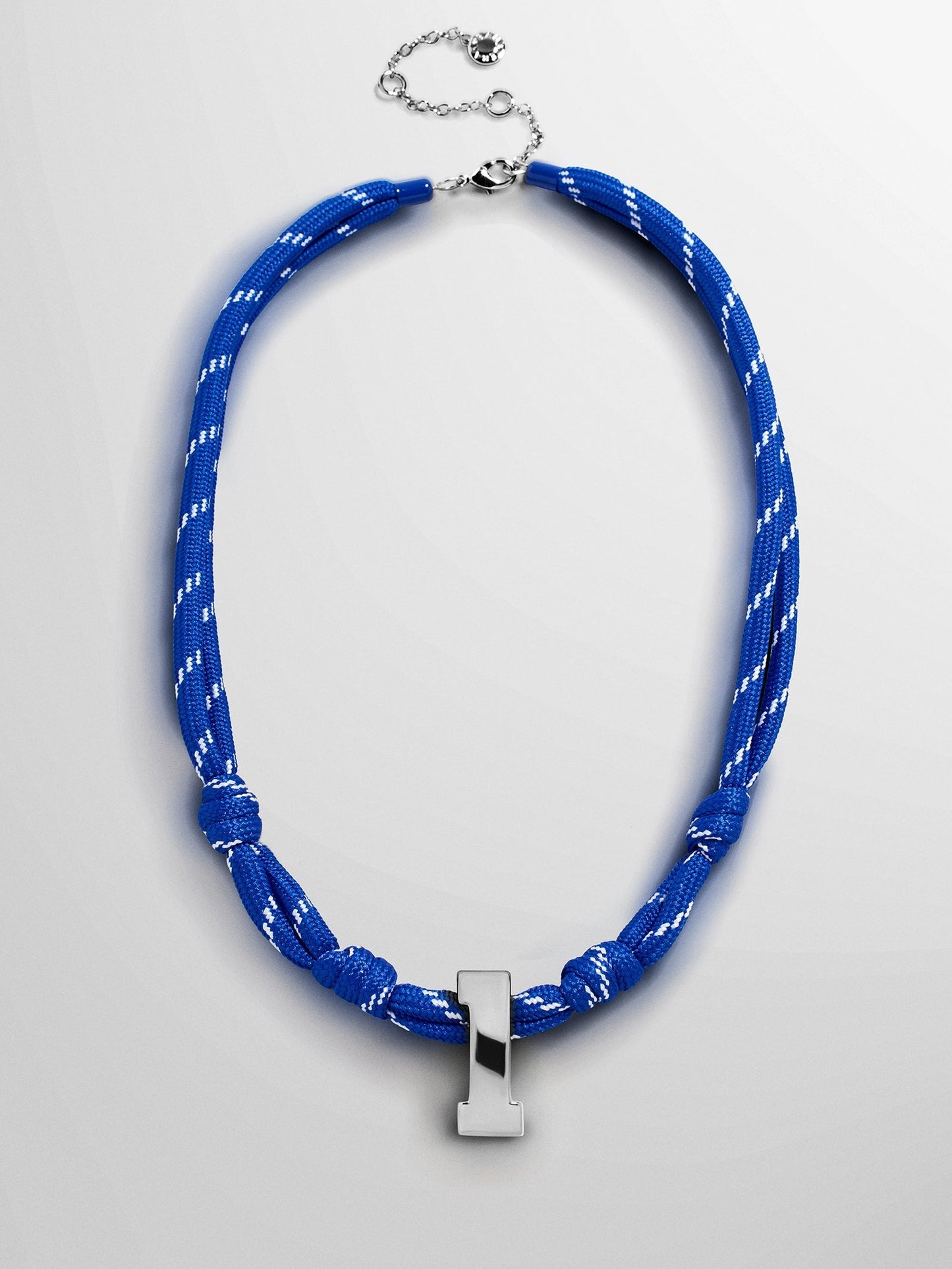 Knotty Varsity Custom Necklace - Royal Blue Single Digit