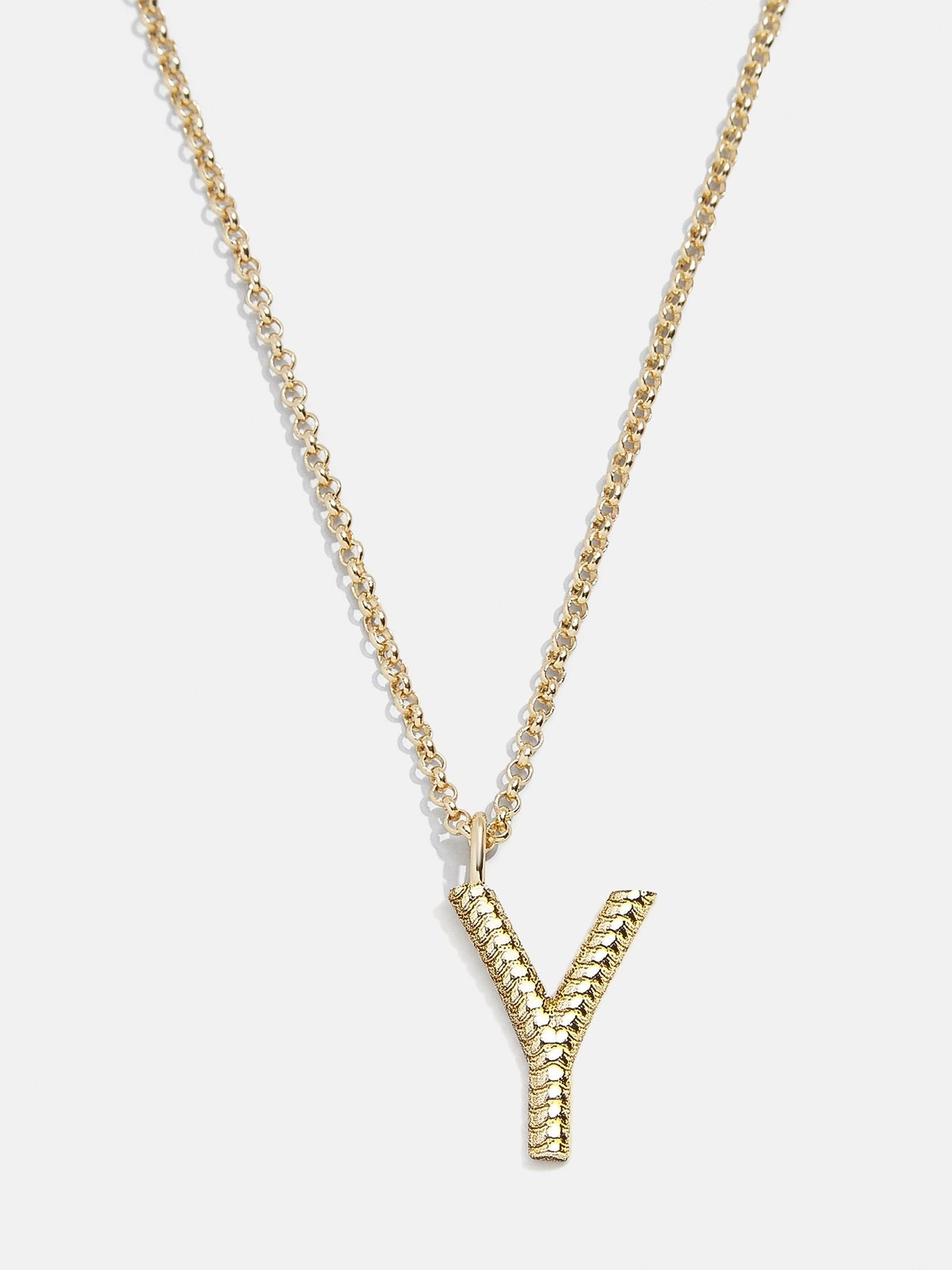 Classic Initial Necklace - Ribbed Initial