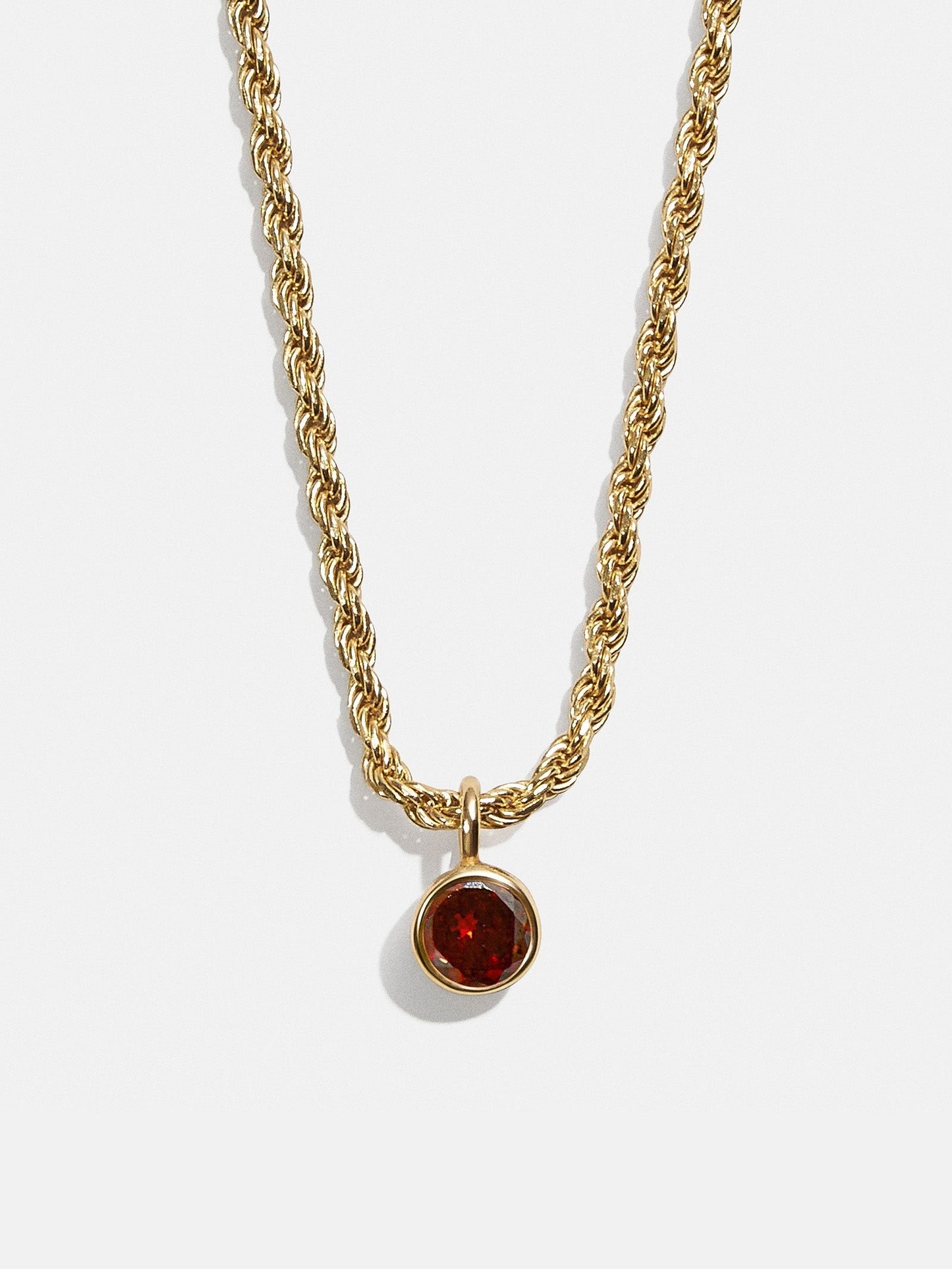 Florence 18K Gold Plated Sterling Silver Birthstone Necklace - Garnet
