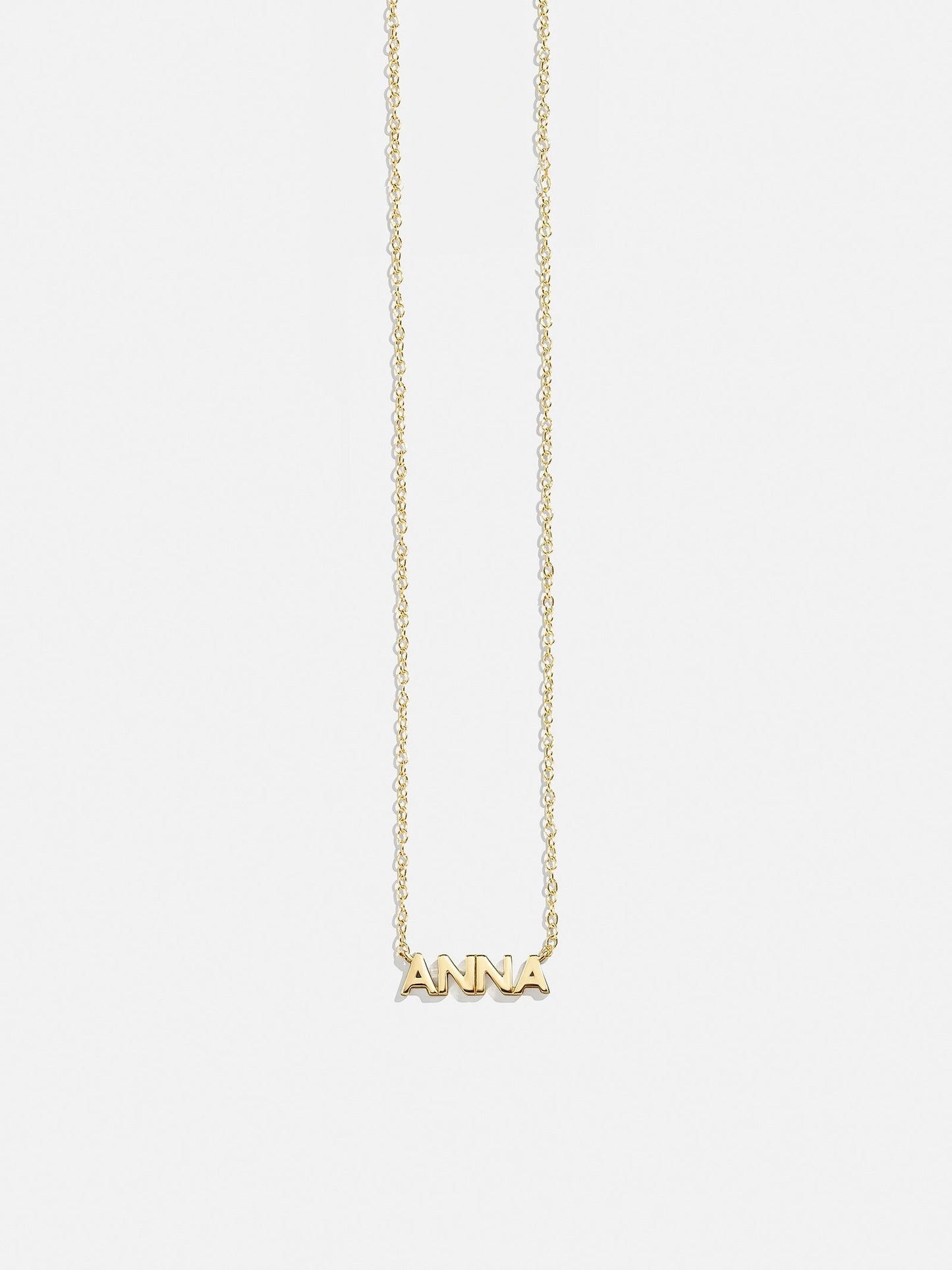 14K Gold Custom Nameplate Necklace - Mini Block