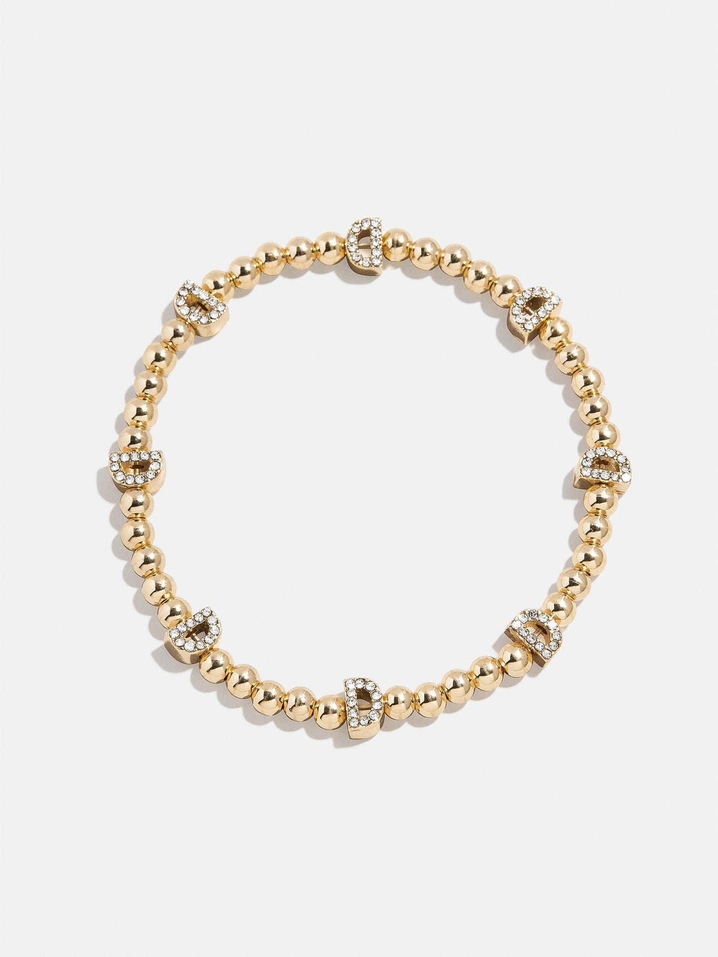 Gold/Pavé Repeating Initial Pisa Bracelet - D
