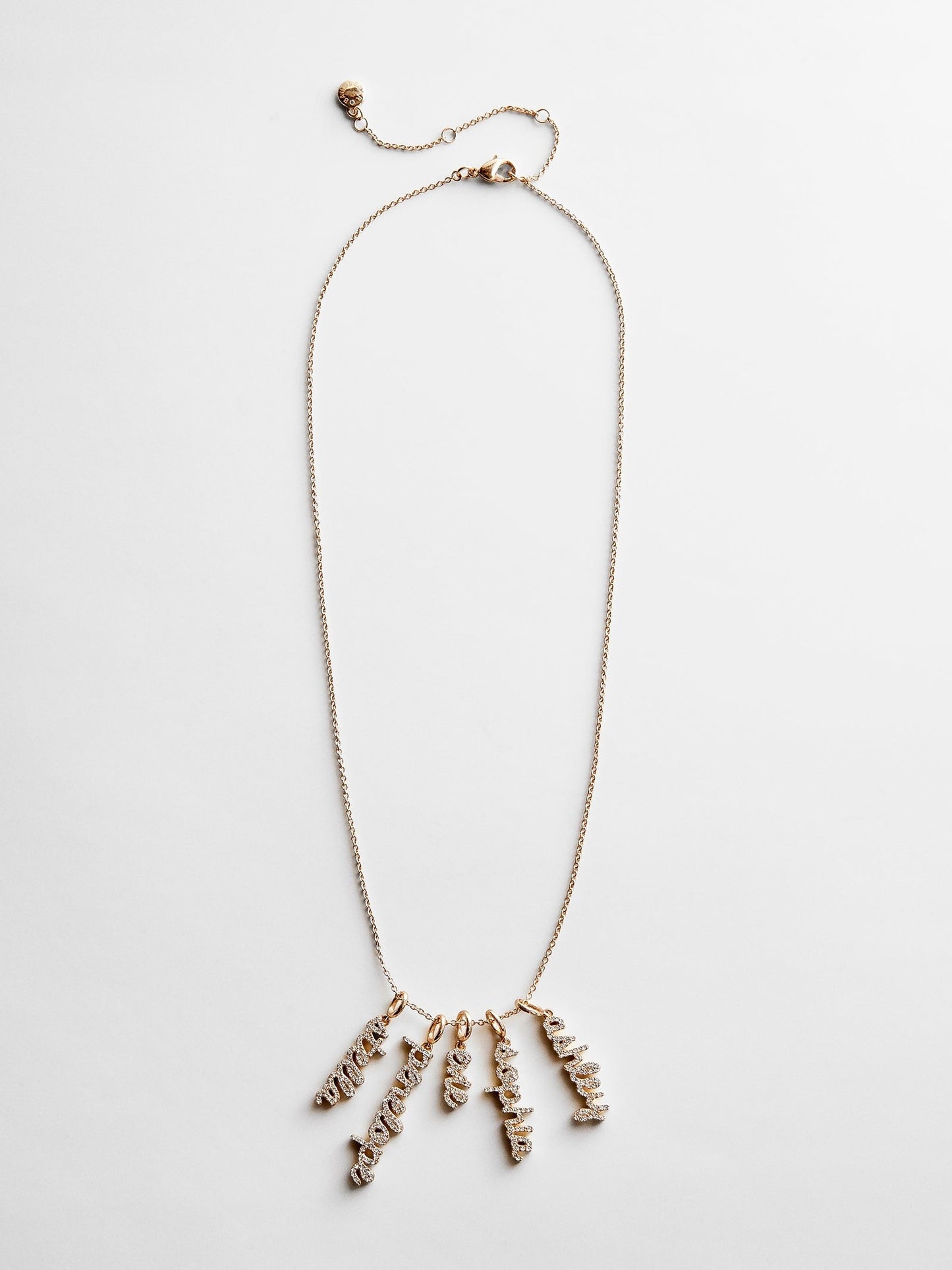 Mini Pavé Script Cluster Custom Nameplate Necklace - 1 Name
